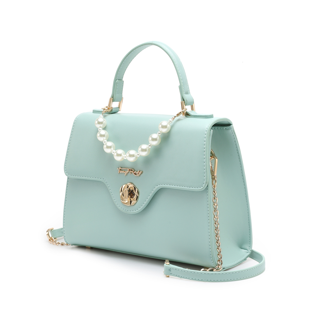 Rosy Romance Pearl Top Handle Shoulder Bag