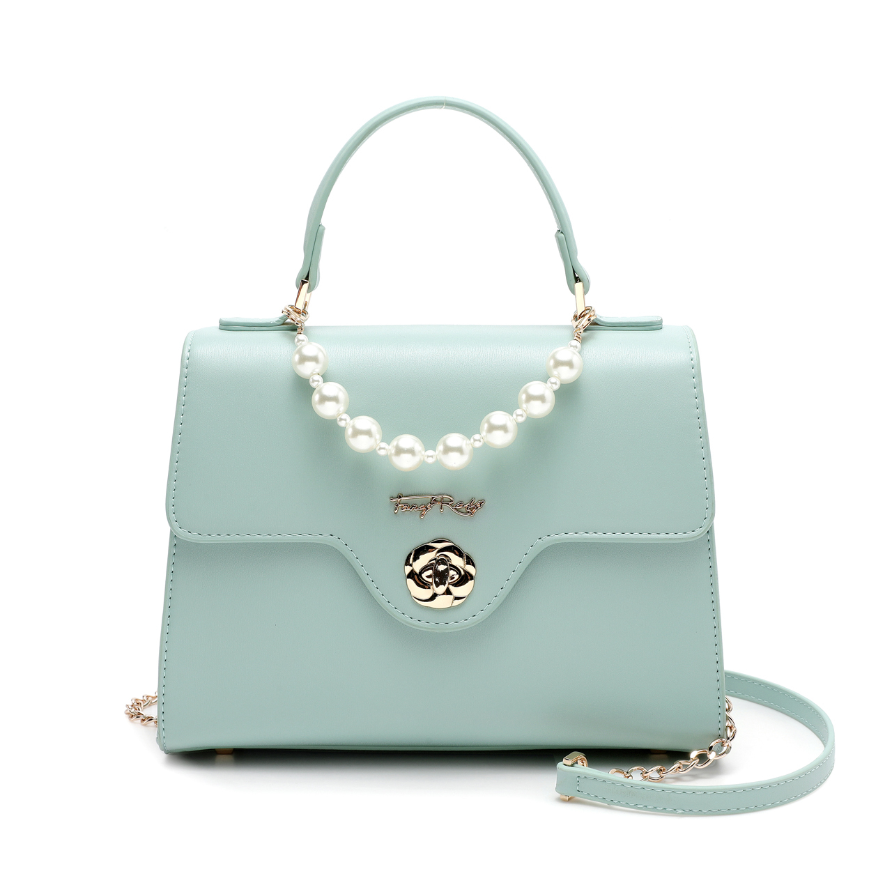 Rosy Romance Pearl Top Handle Shoulder Bag