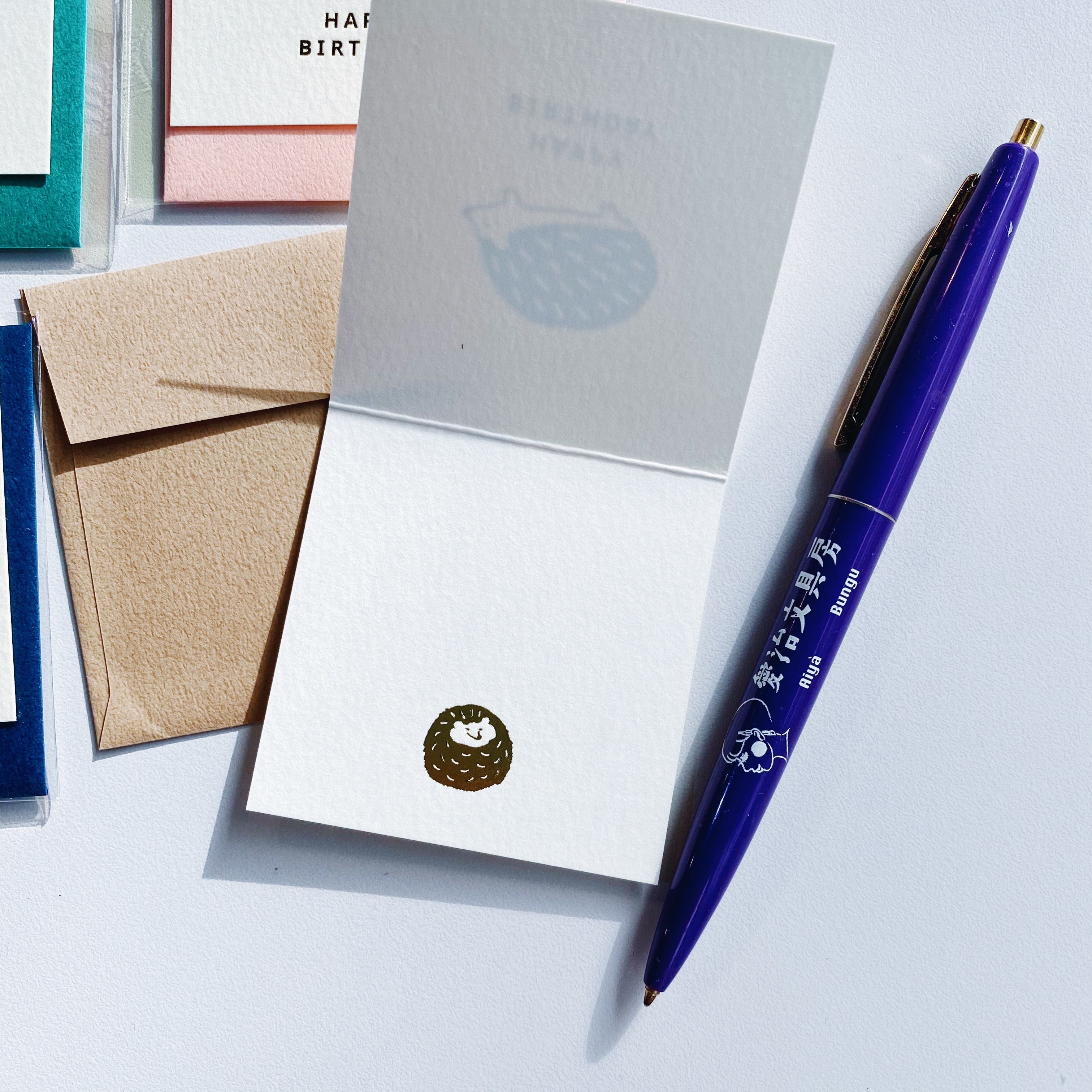 日本製 可愛動物 燙金生日卡片 萬用卡片