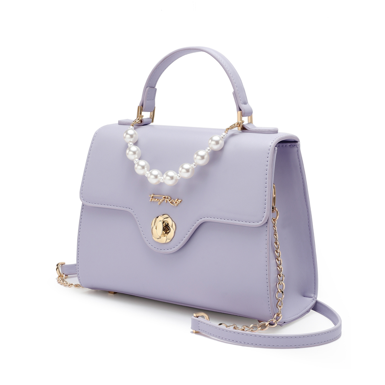 Rosy Romance Pearl Top Handle Shoulder Bag