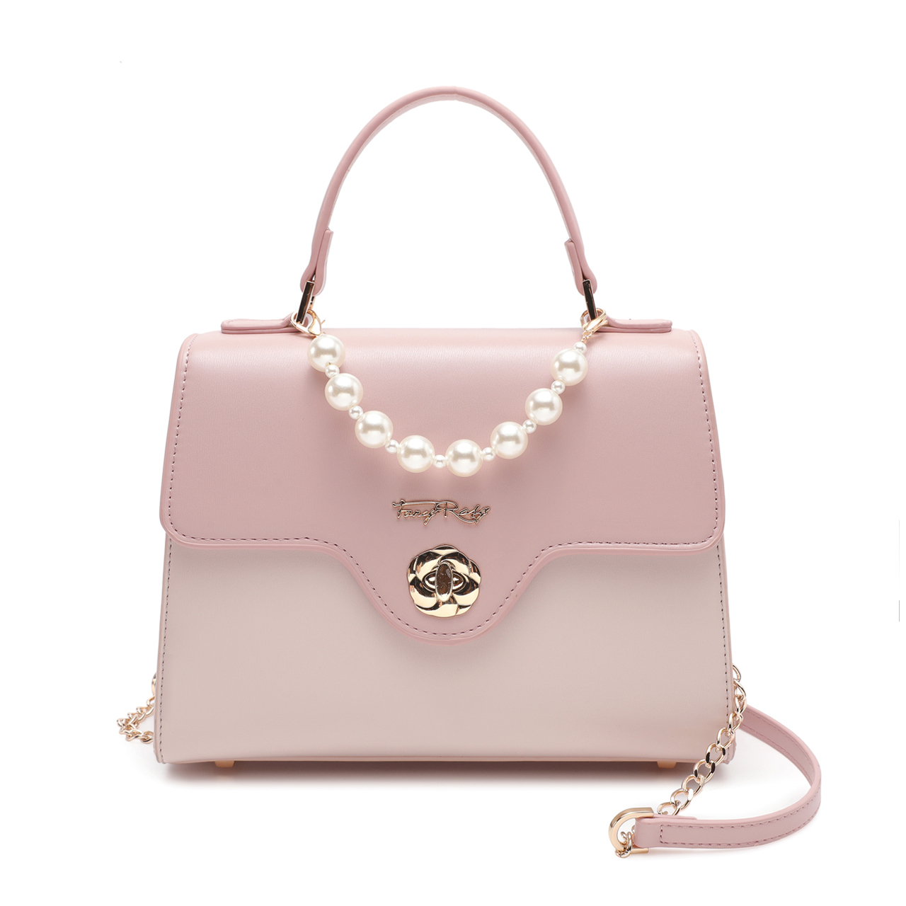 Rosy Romance Pearl Top Handle Shoulder Bag