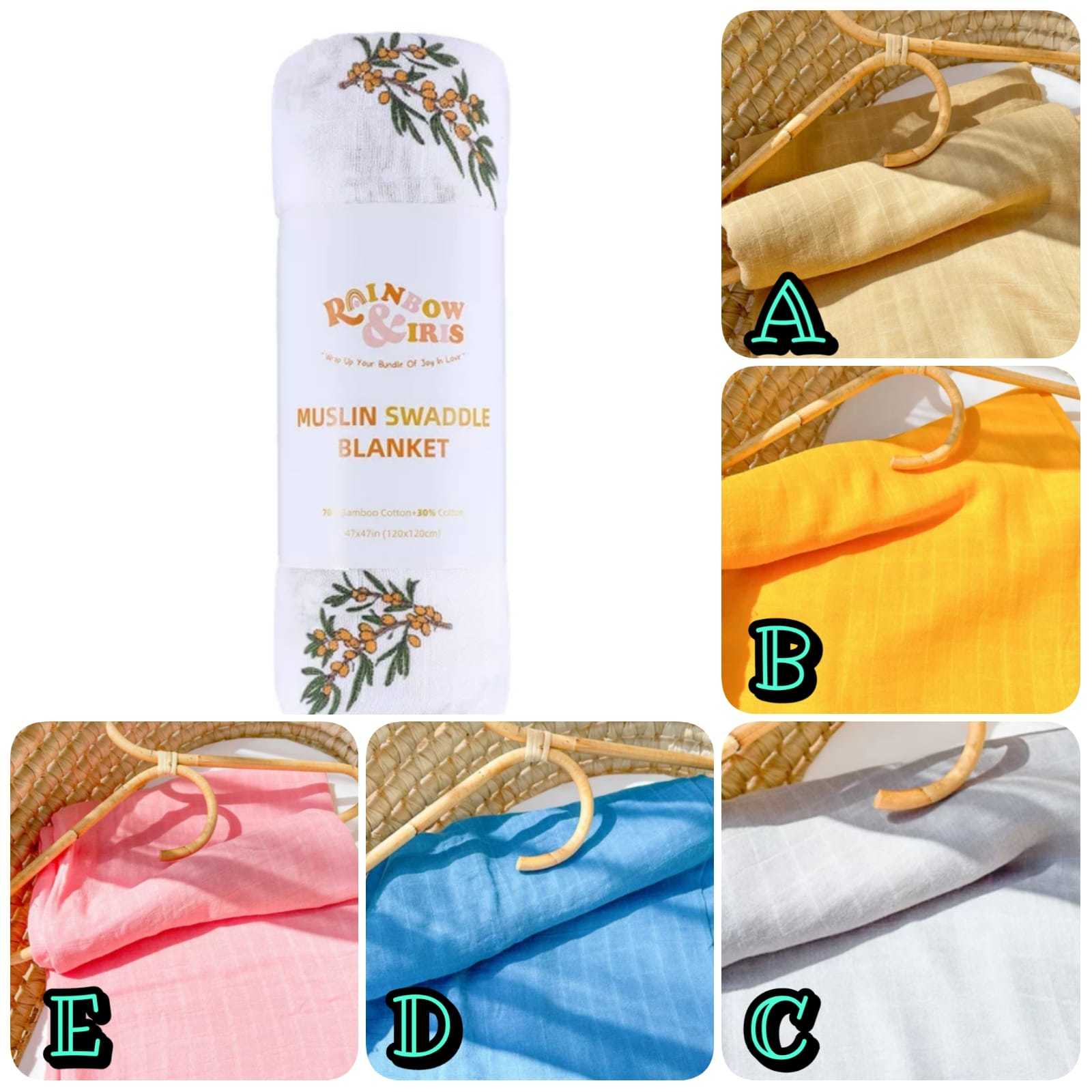 🔶Rainbow & Iris竹綿紗巾No.923