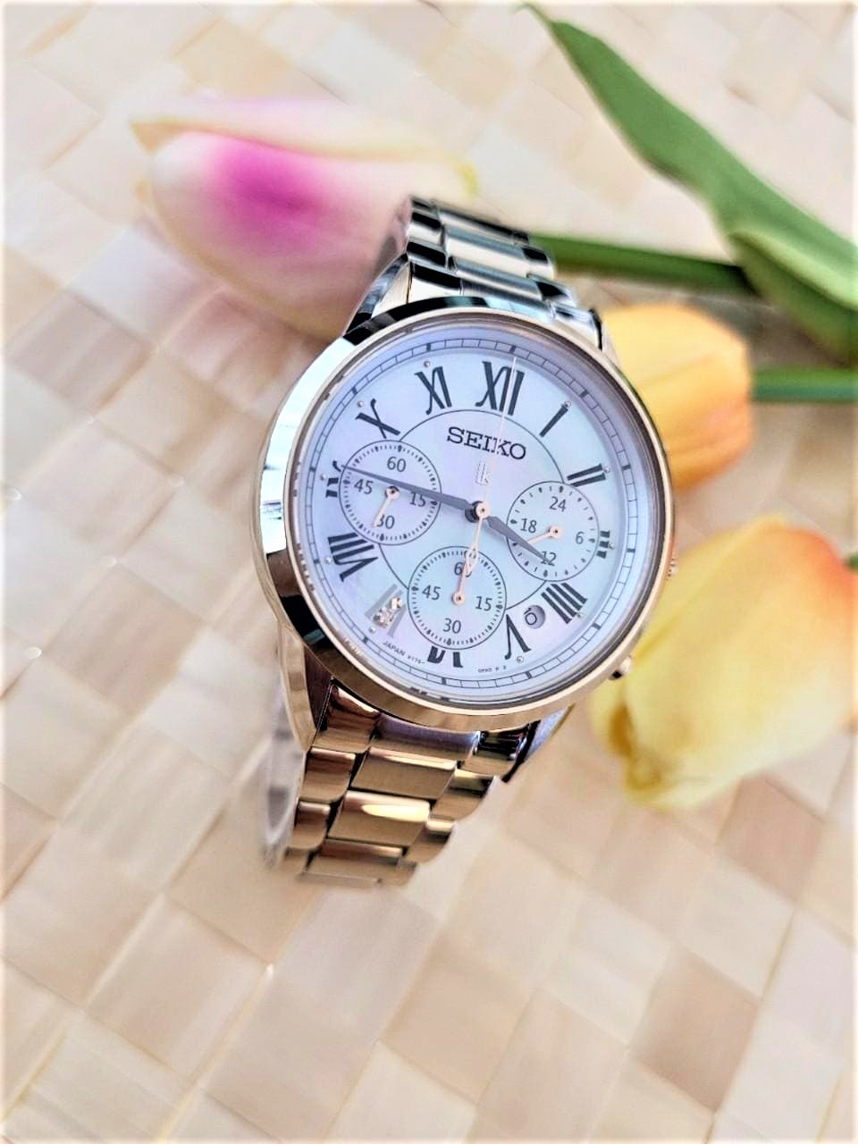 【SEIKO 精工】LUKIA系列 優雅甜美太陽能腕錶 V175-0EX0G 36.4 mm 現代鐘錶