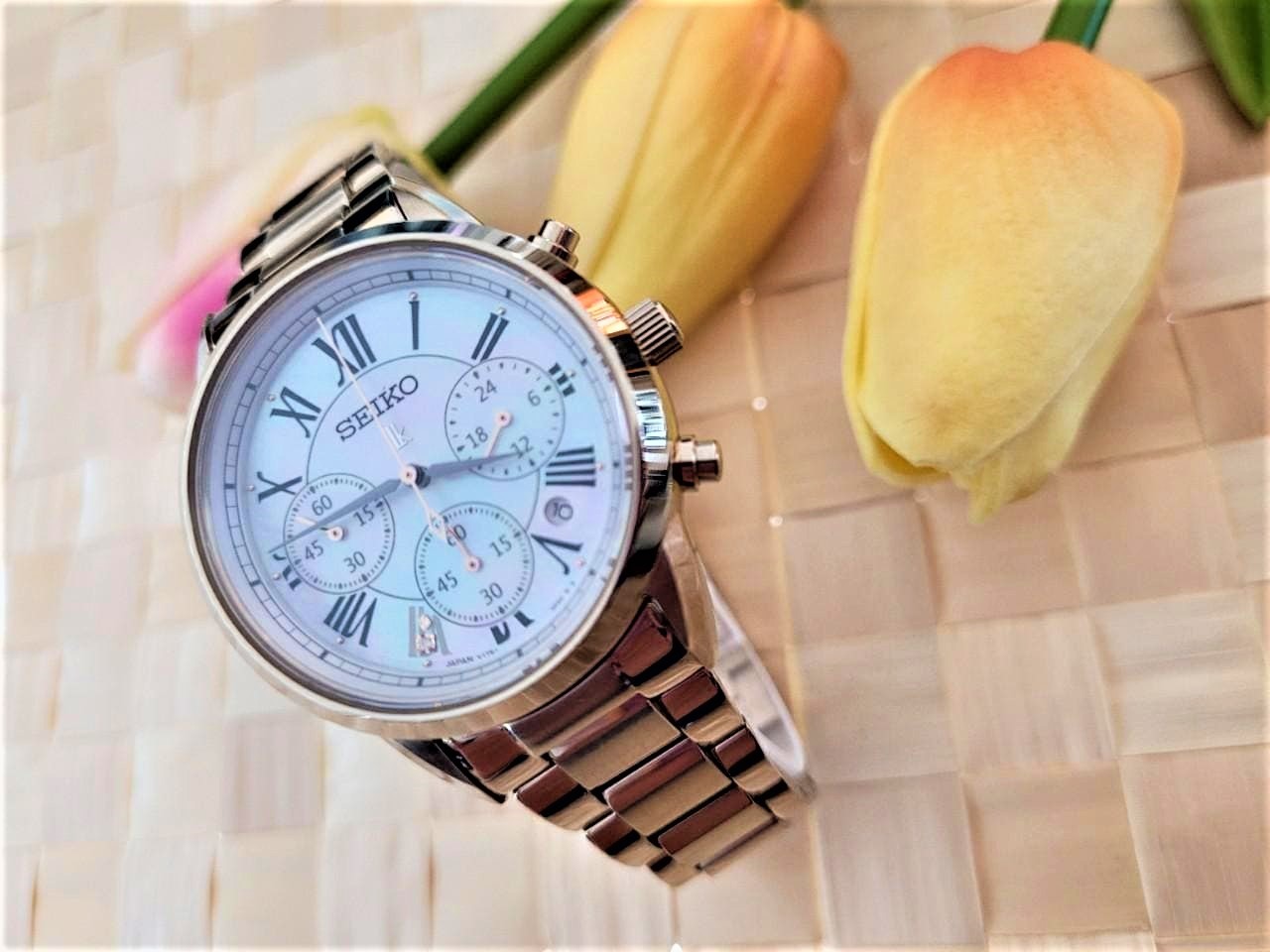 【SEIKO 精工】LUKIA系列 優雅甜美太陽能腕錶 V175-0EX0G 36.4 mm 現代鐘錶