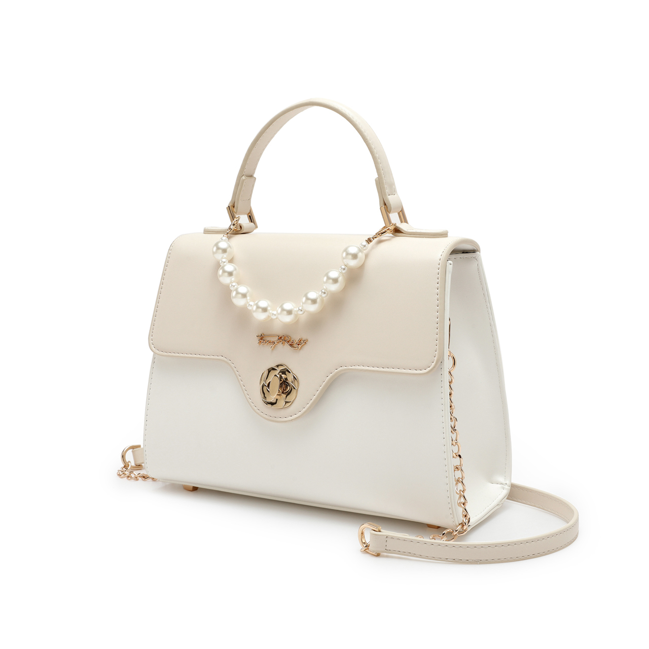 Rosy Romance Pearl Top Handle Shoulder Bag