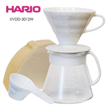 【新手手沖好禮組合】HARIO V60白色02濾杯咖啡壺組 ★贈$800精品咖啡豆一包★