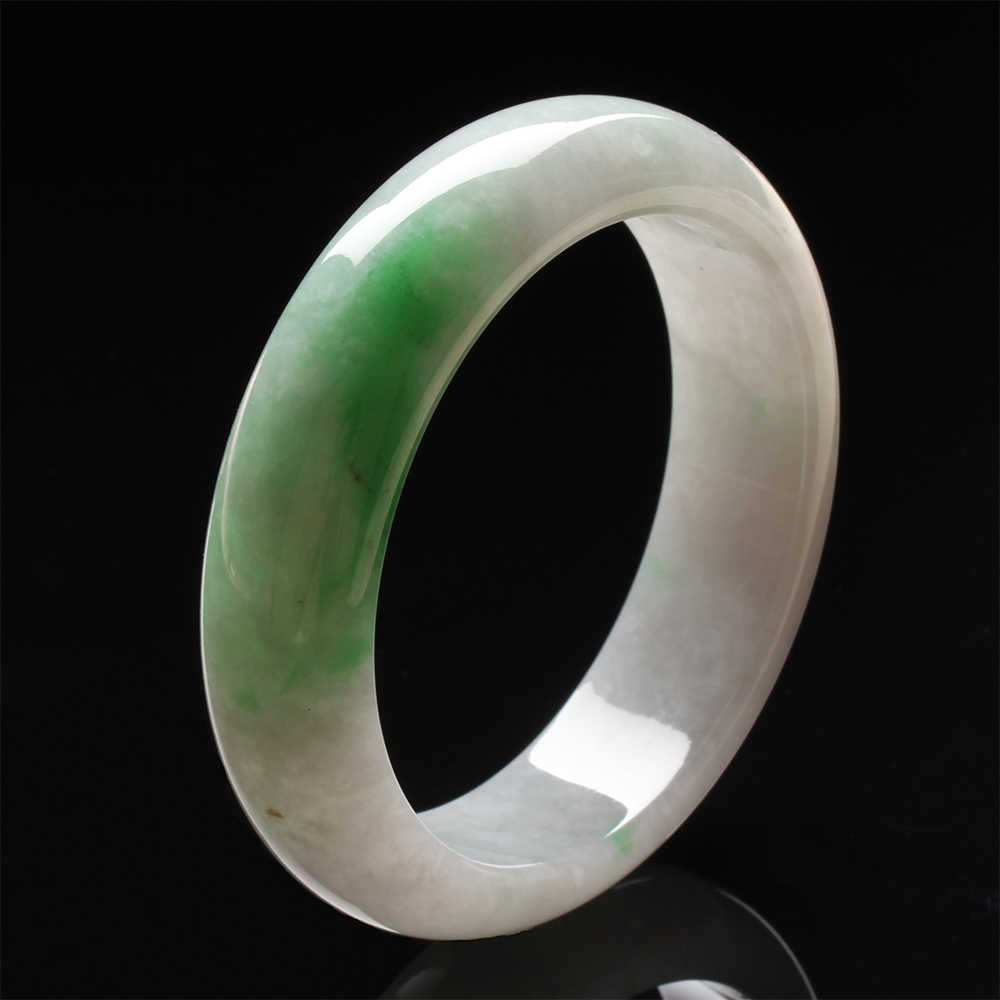 【雅紅珠寶】天然正陽綠冰糯種翡翠玉鐲-寬版-#17.5-綠意盎然-B0147