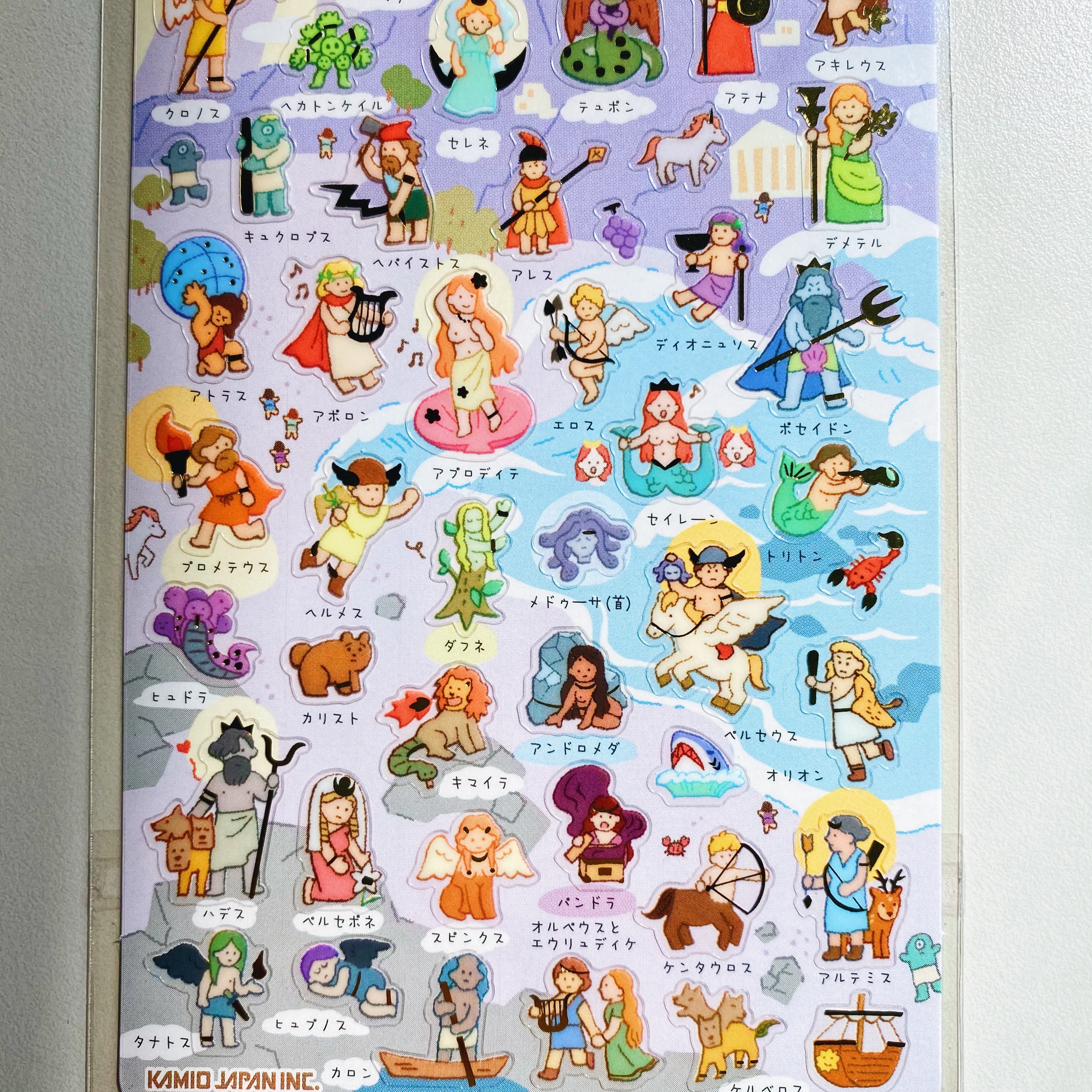 日本Kamio 西方神話 燙金透明手帳貼紙