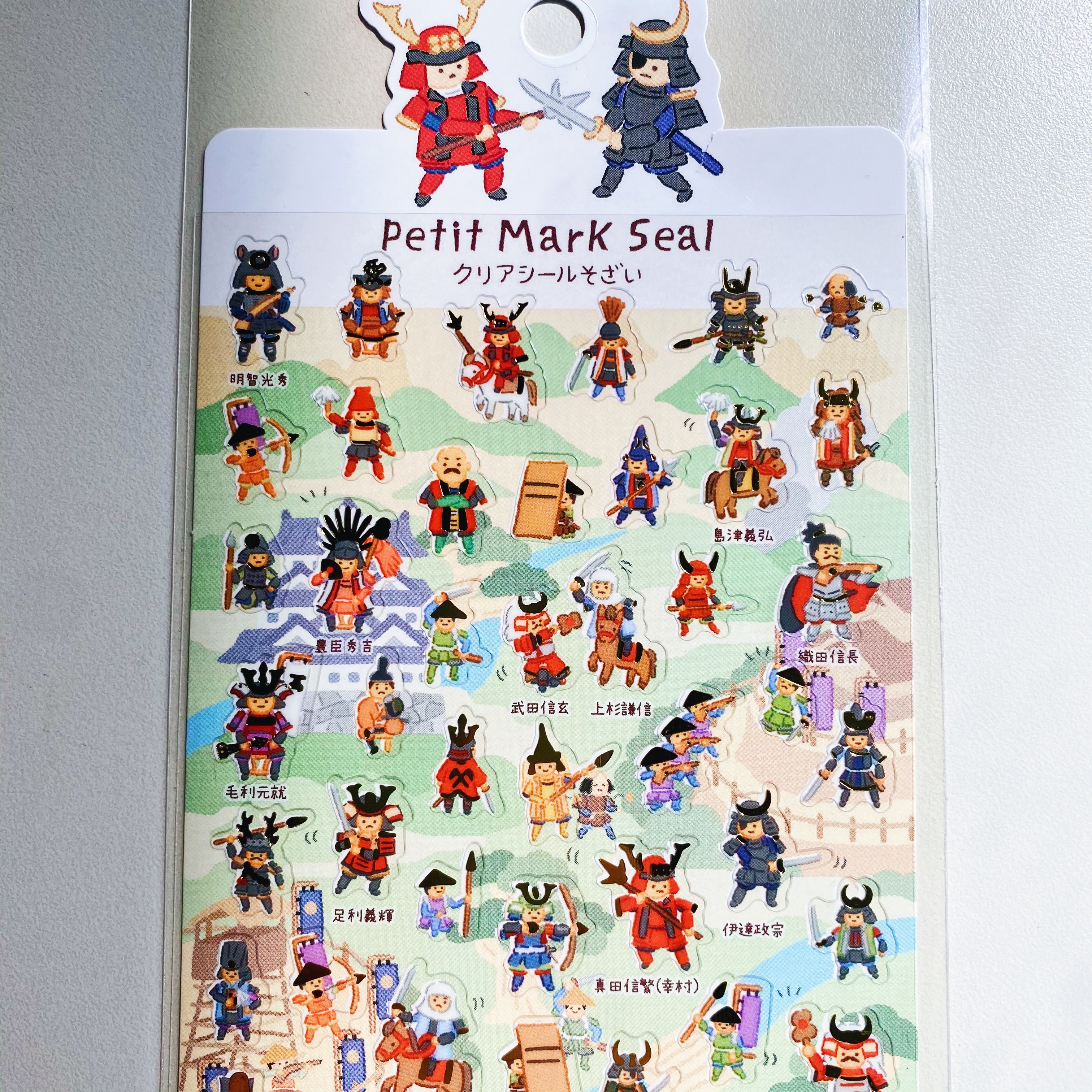 日本Kamio 戰國武士 燙金透明手帳貼紙