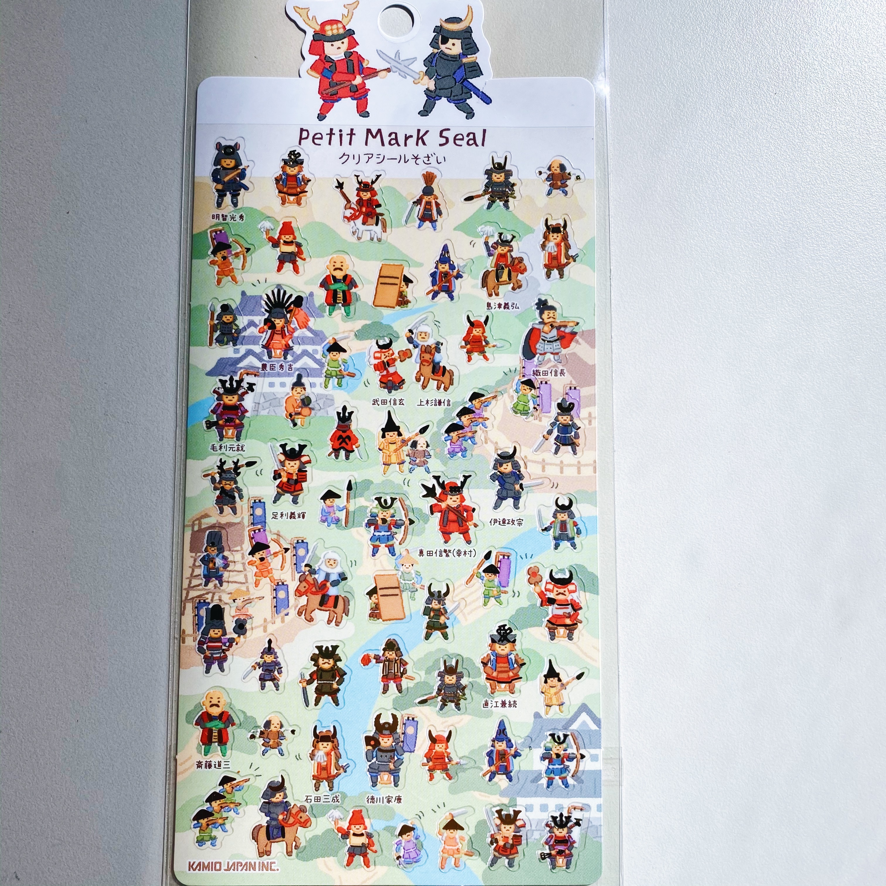 日本Kamio 戰國武士 燙金透明手帳貼紙
