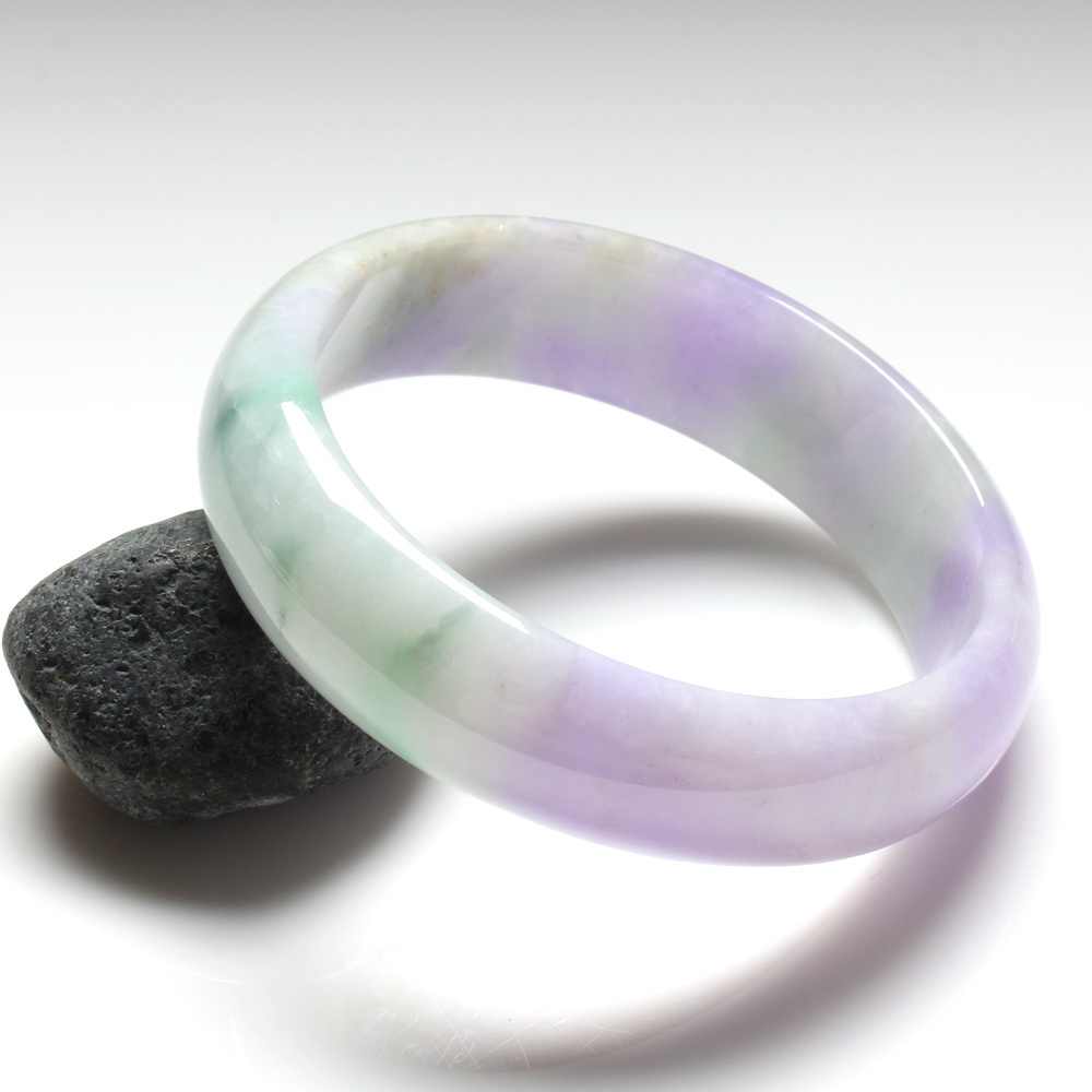 【雅紅珠寶】天然春帶彩冰糯種翡翠玉鐲-#18-滿面春風-B0014