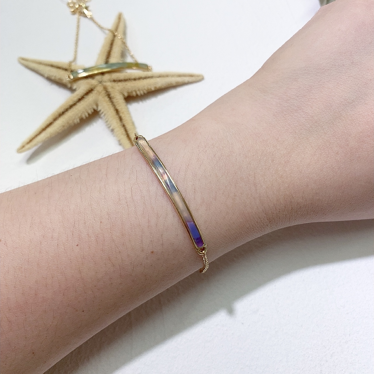 彩色大理紋手鏈