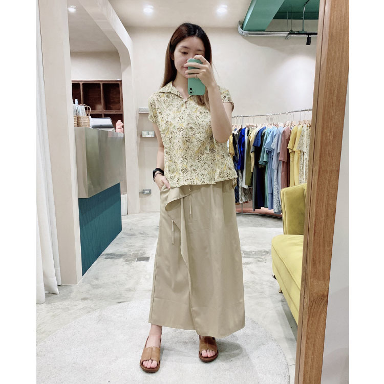 凌晨飛行計畫抽繩綁帶褲裙-完美清晨