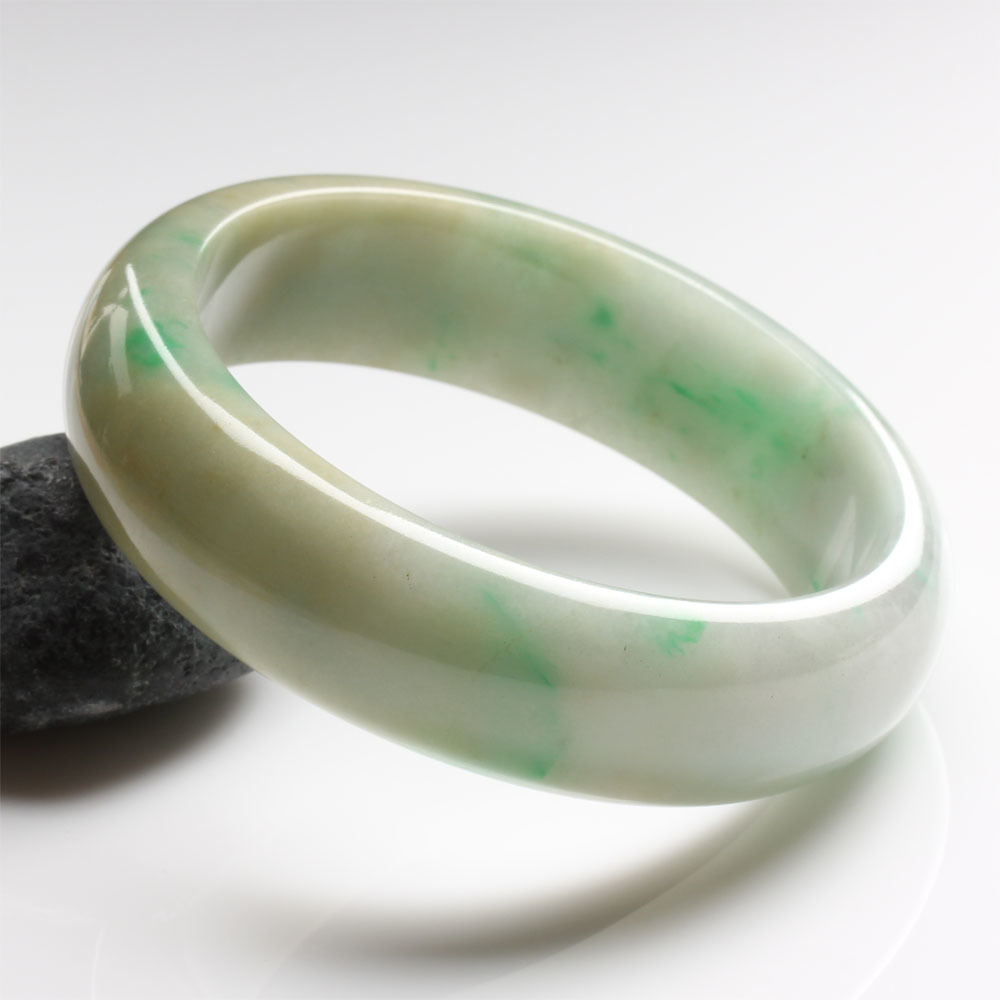 【雅紅珠寶】天然三彩翡翠玉鐲-寬版-#18.5-秋水伊人