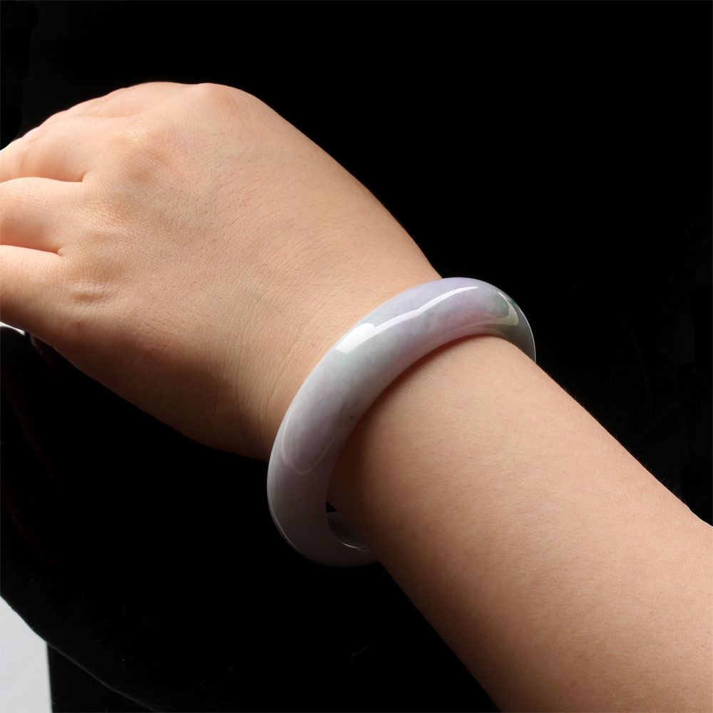 【雅紅珠寶】天然春帶彩翡翠玉鐲-#18-樂山愛水