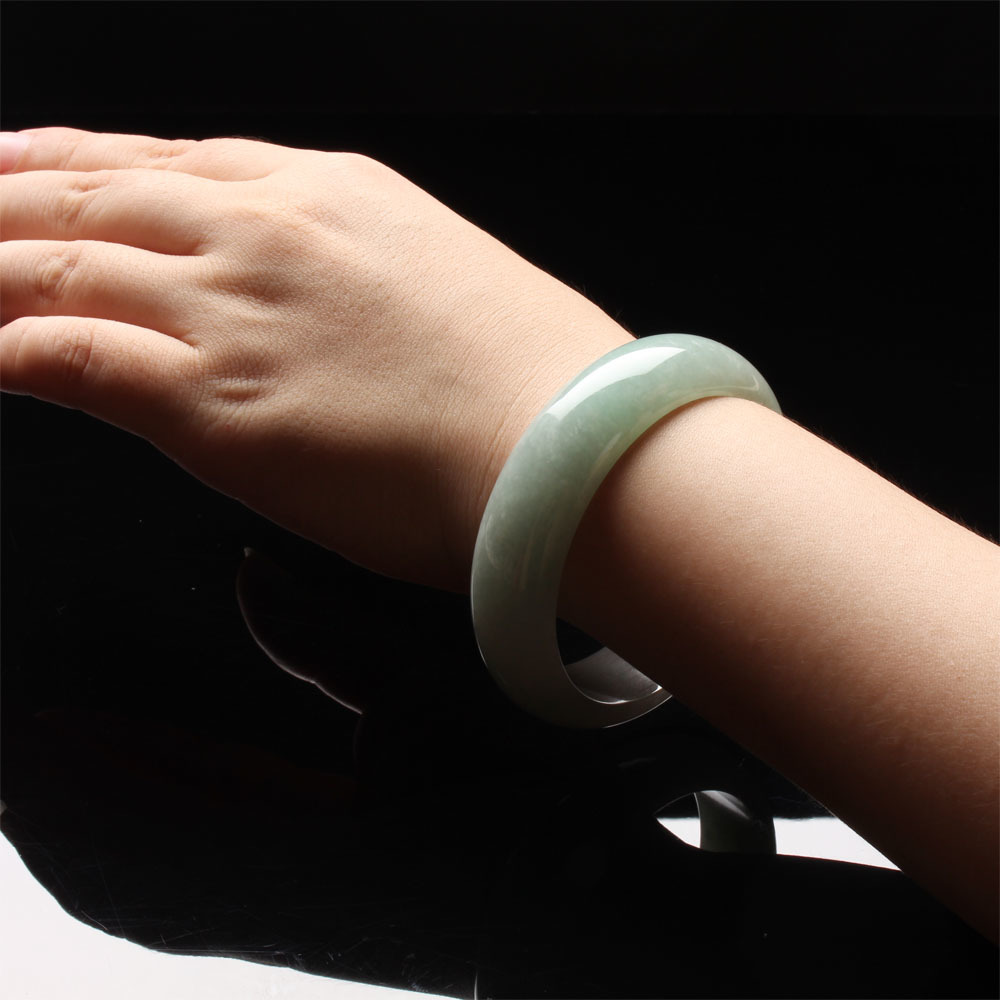 【雅紅珠寶】天然春帶彩冰糯種翡翠手鐲-寬版-#18.5-寸草春暉