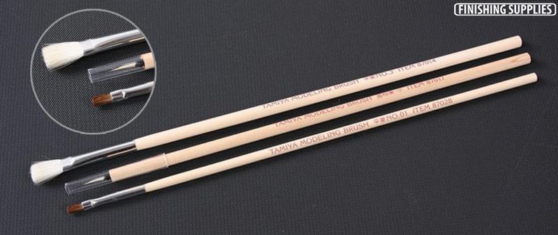Tamiya 87066 畫筆三枝.1號平筆.3號平筆.面相筆小