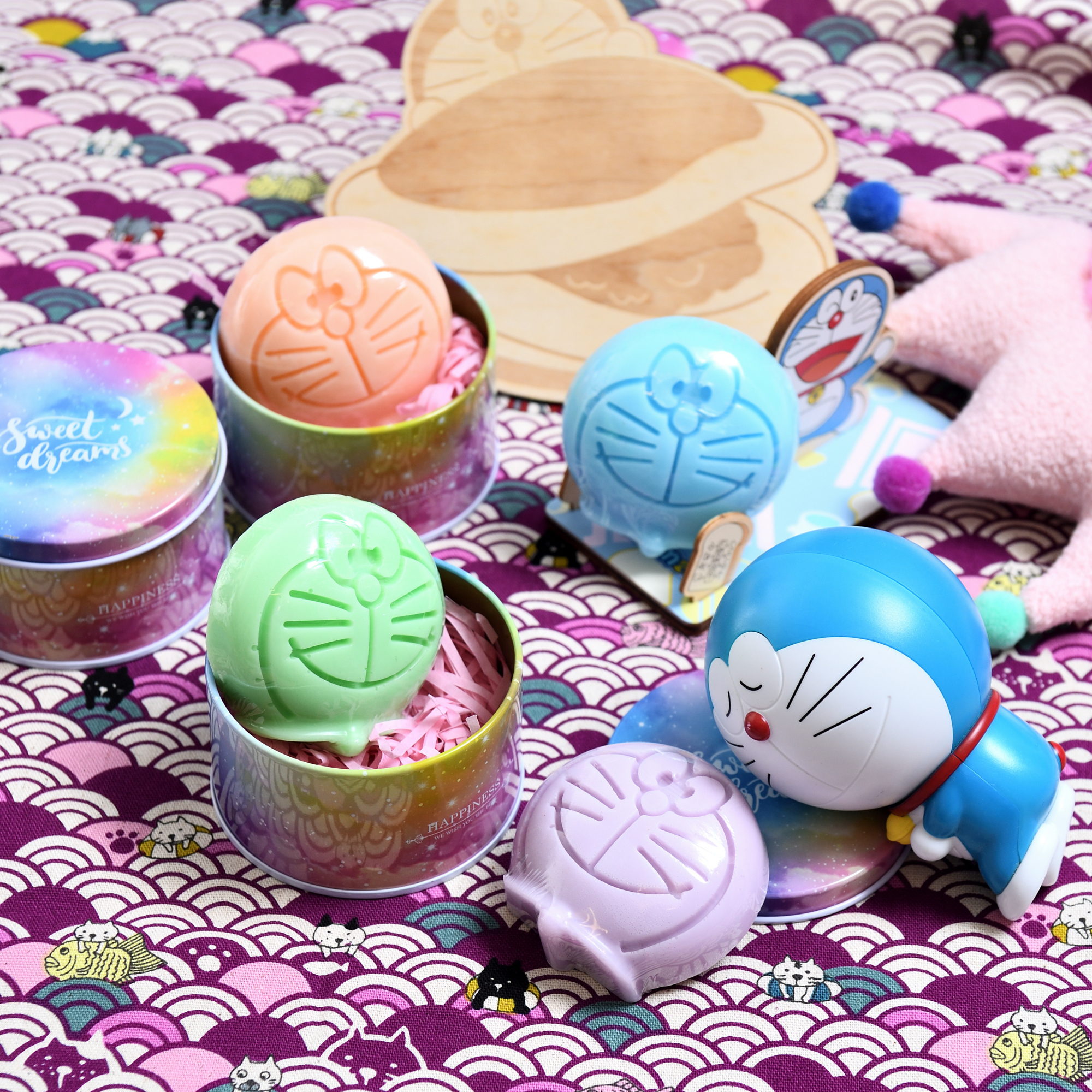 Doraemon 哆啦A夢自制手工皂 | 一套四個 | 顏色隨機發放 (逢星期日截單後7-14個工作天發貨)