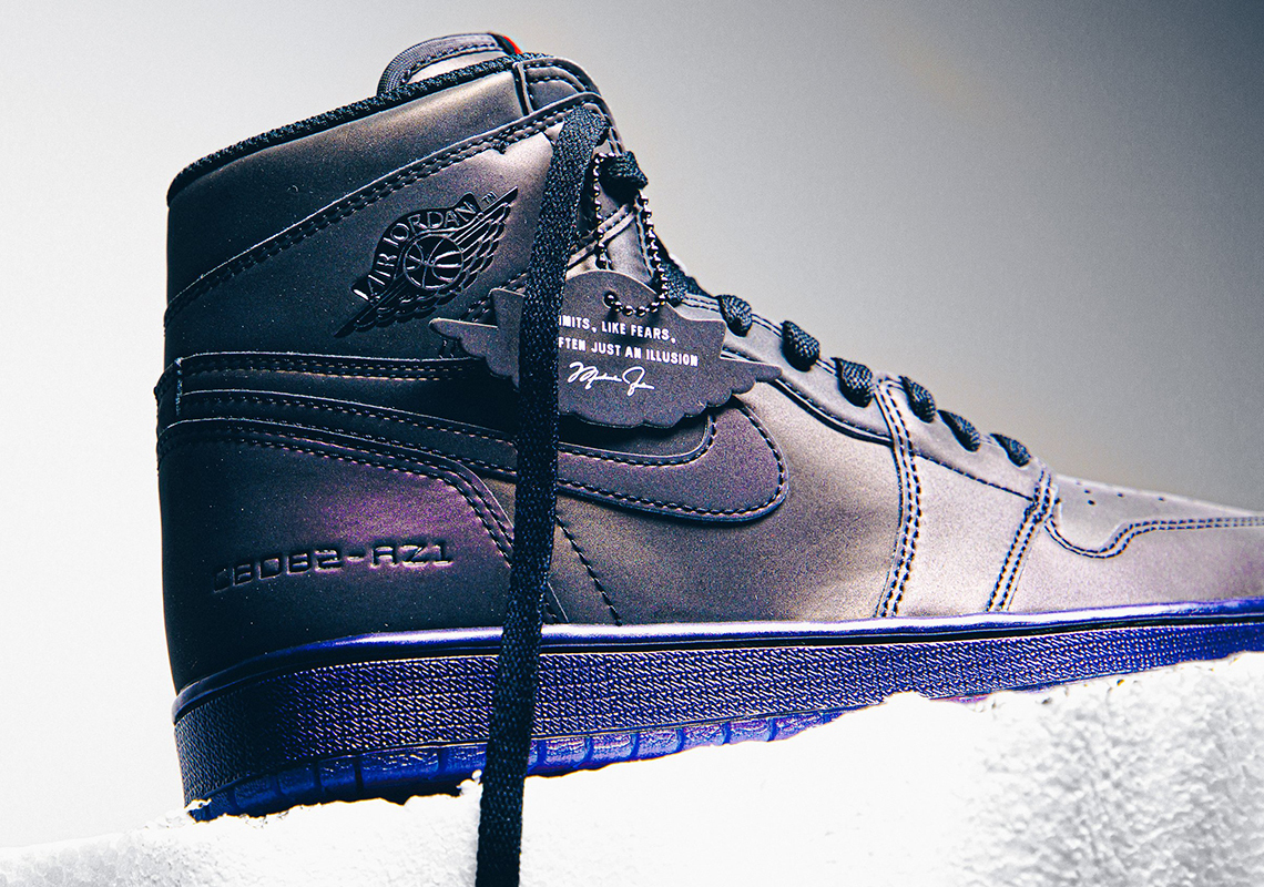 Air Jordan 1 High Zoom '' Fearless '' 炭黑變色龍虹彩BV0006-