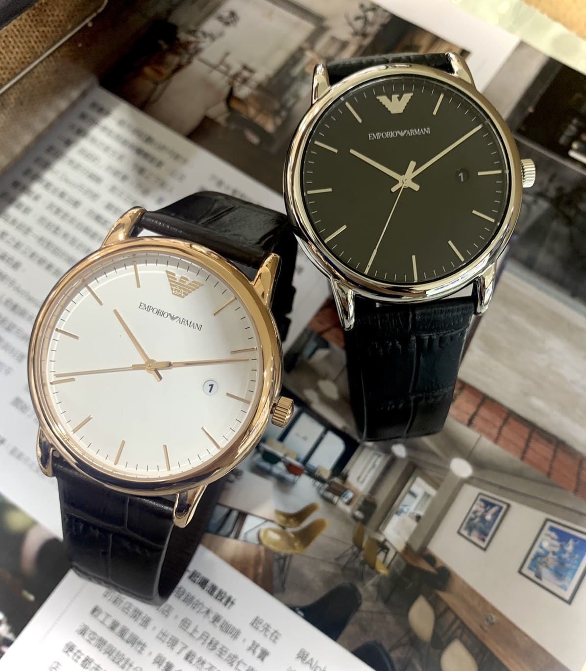 【EMPORIO ARMANI】簡約時尚腕錶 AR2500 (黑面)/ AR2502 (白面)  43mm 現代鐘錶
