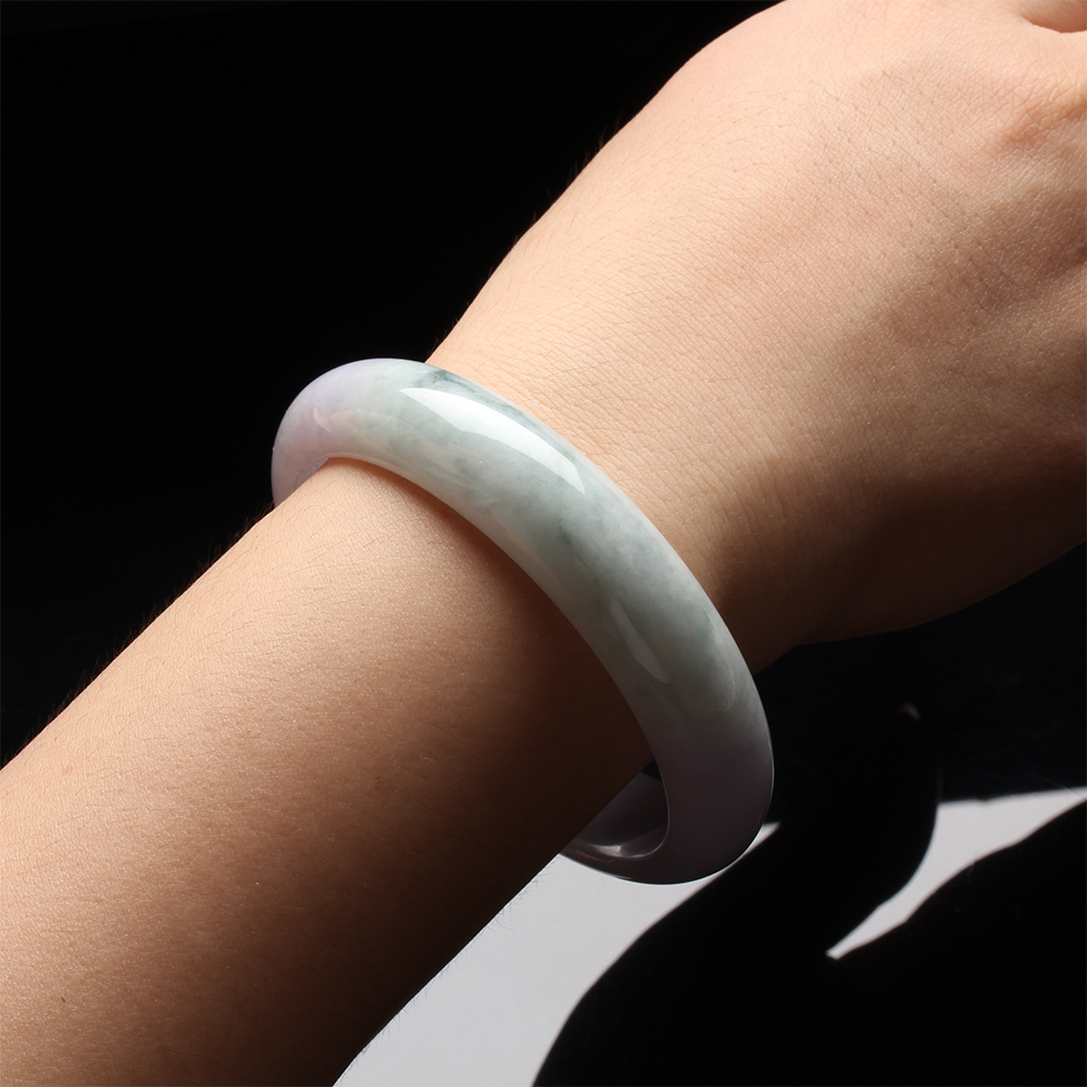 【雅紅珠寶】天然春帶彩翡翠手鐲-#19.5-朱砂秀天-B0023