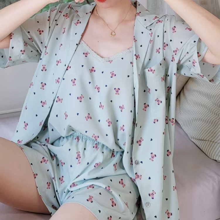 滑料小熊睡衣套裝(綠)