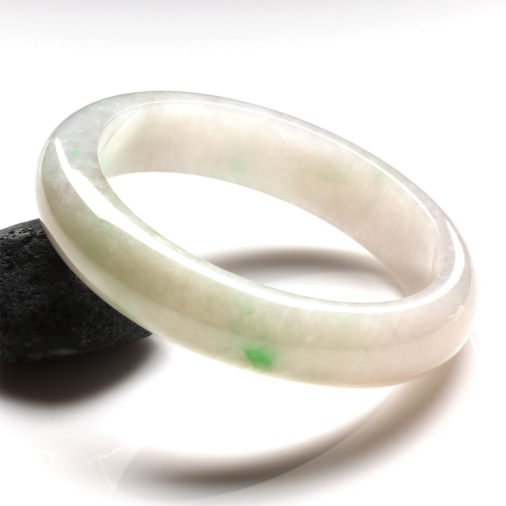 【雅紅珠寶】天然春帶彩冰糯種翡翠手鐲-#18.5-順心如意-B0042