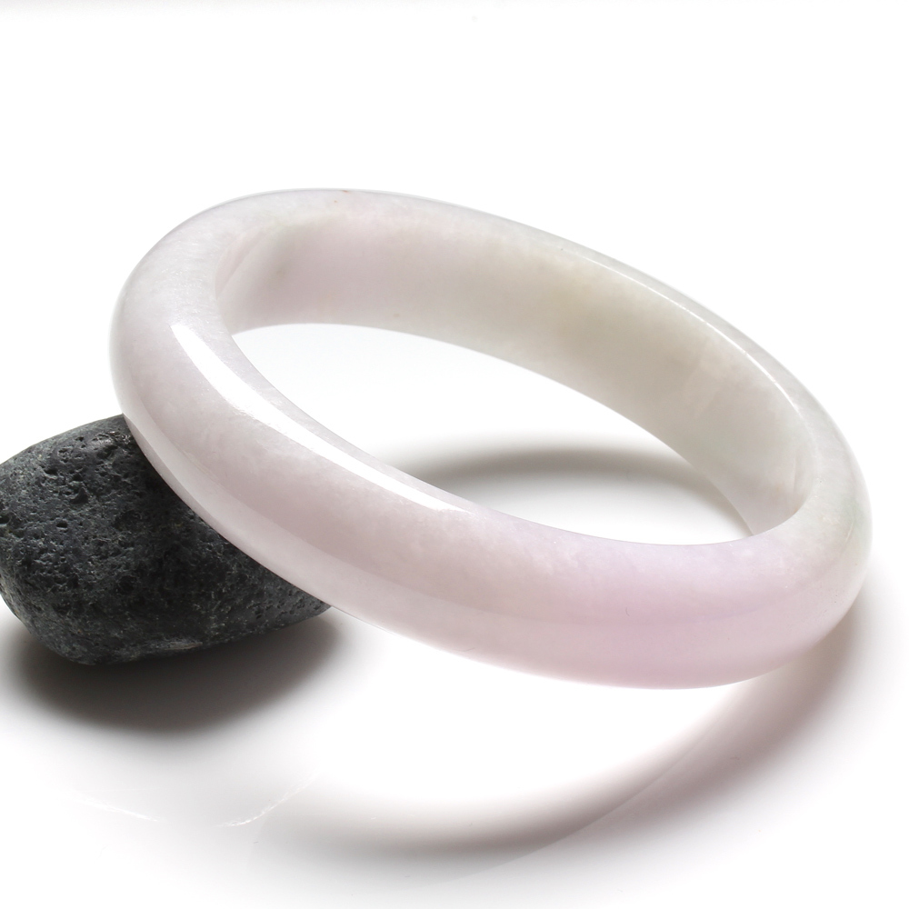 【雅紅珠寶】天然紫蘿蘭翡翠玉鐲-#18.5-如詩姻雨-B0156