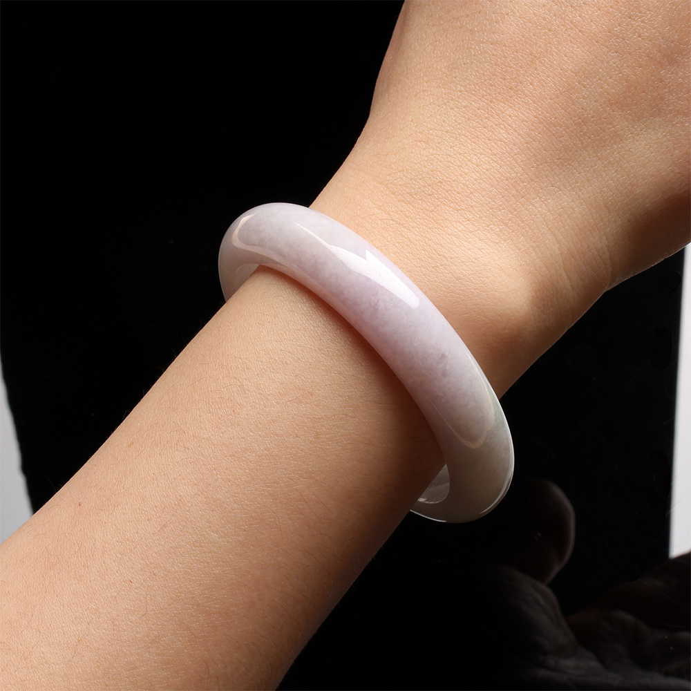 【雅紅珠寶】天然紫蘿蘭翡翠玉鐲-#18.5-如詩姻雨-B0156