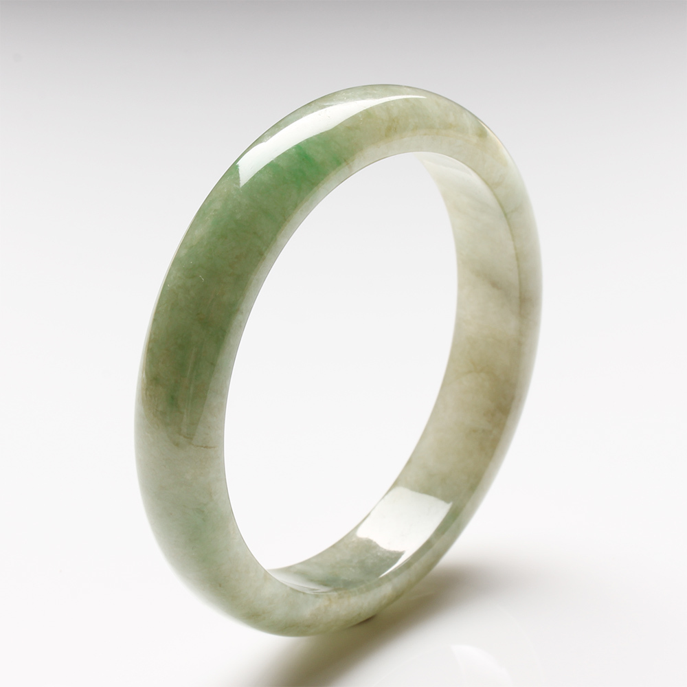 【雅紅珠寶】天然綠翠飄金絲玉鐲-#18.5-明艷動人-B0129