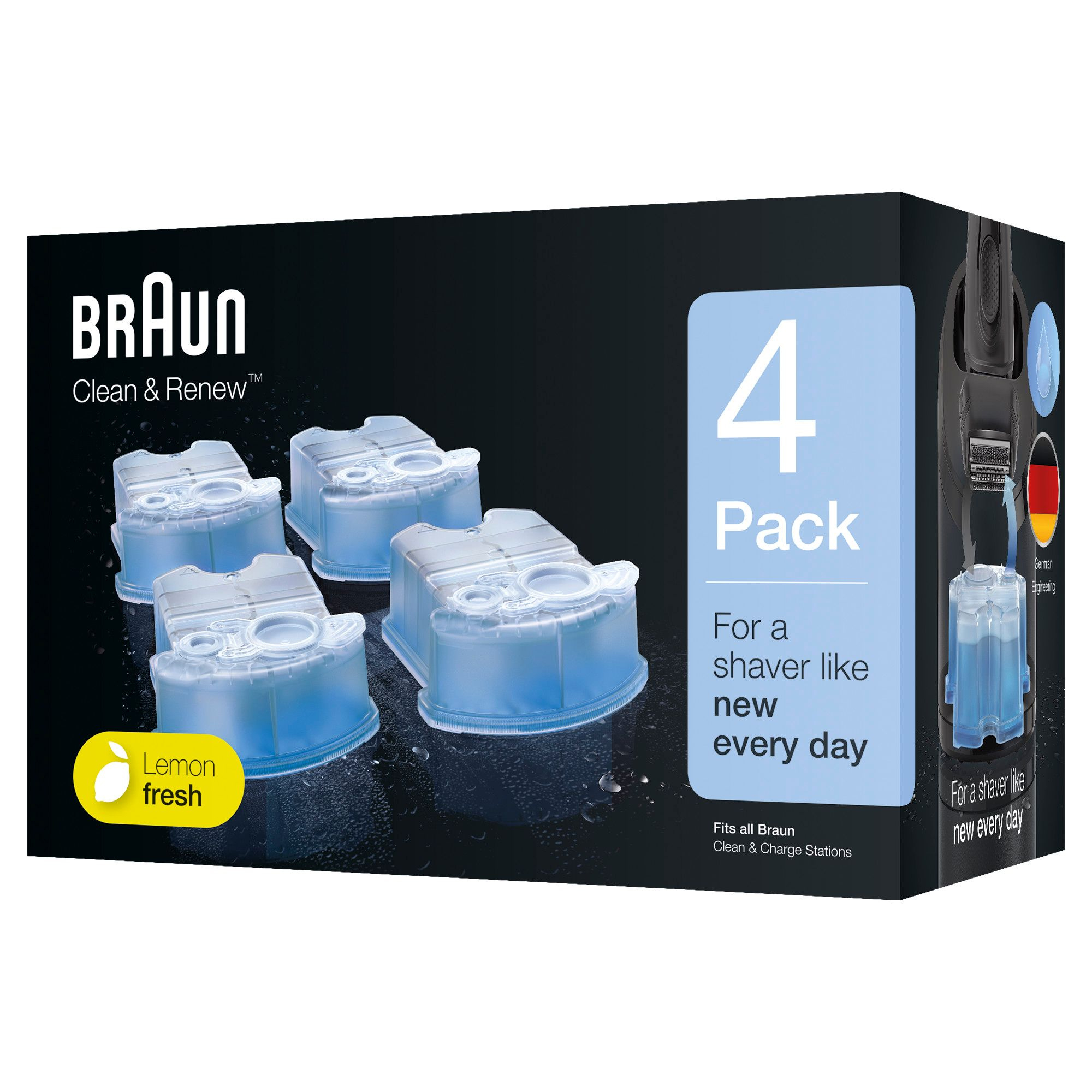 Braun CCR4 Clean&Charge 酒精清潔液匣式清潔液補充裝(4件裝
