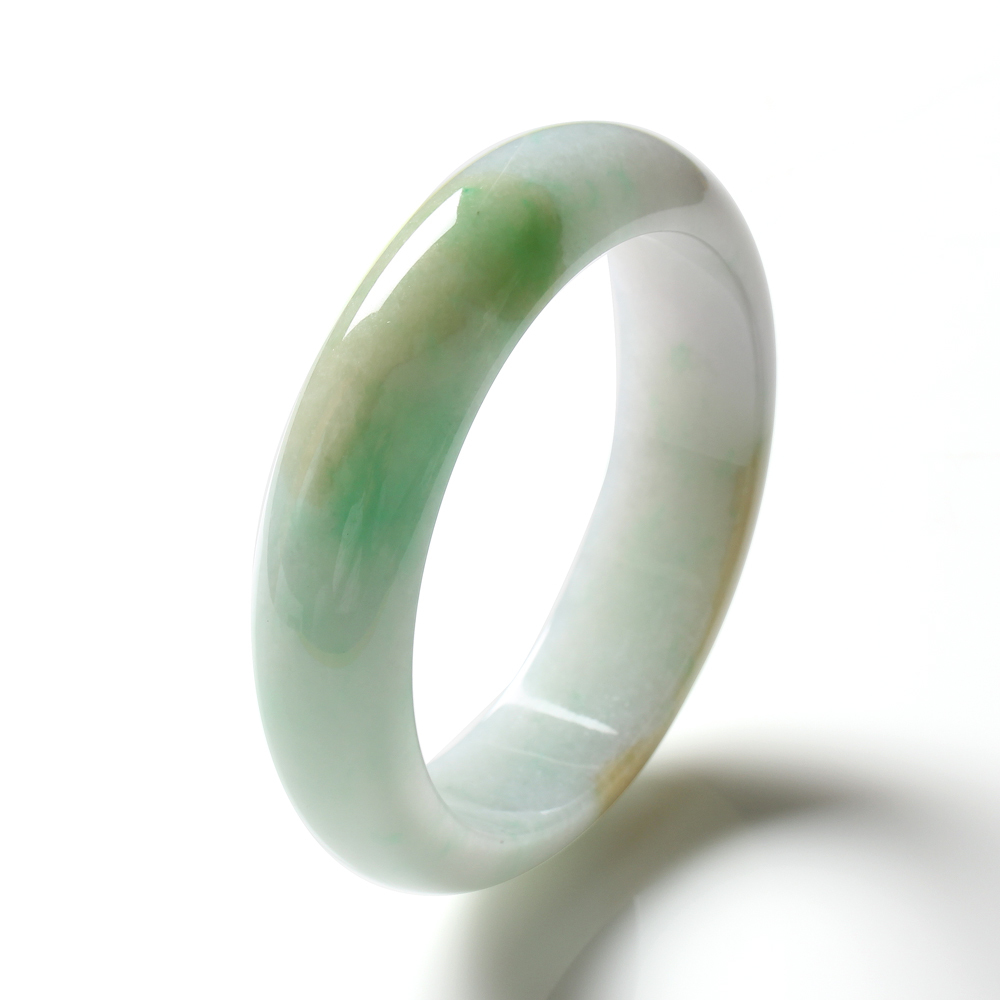 【雅紅珠寶】天然三彩冰糯種翡翠玉鐲-寬版-#19-繁華勝地-B0105