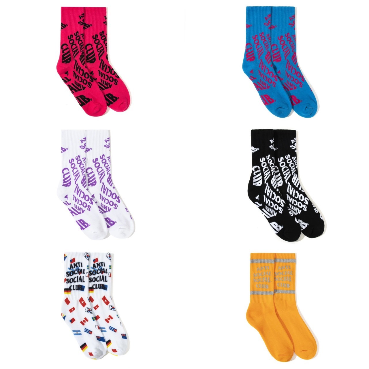[現貨] Anti Social Social Club ASSC 滿版 字體 / 國旗 Logo 長襪