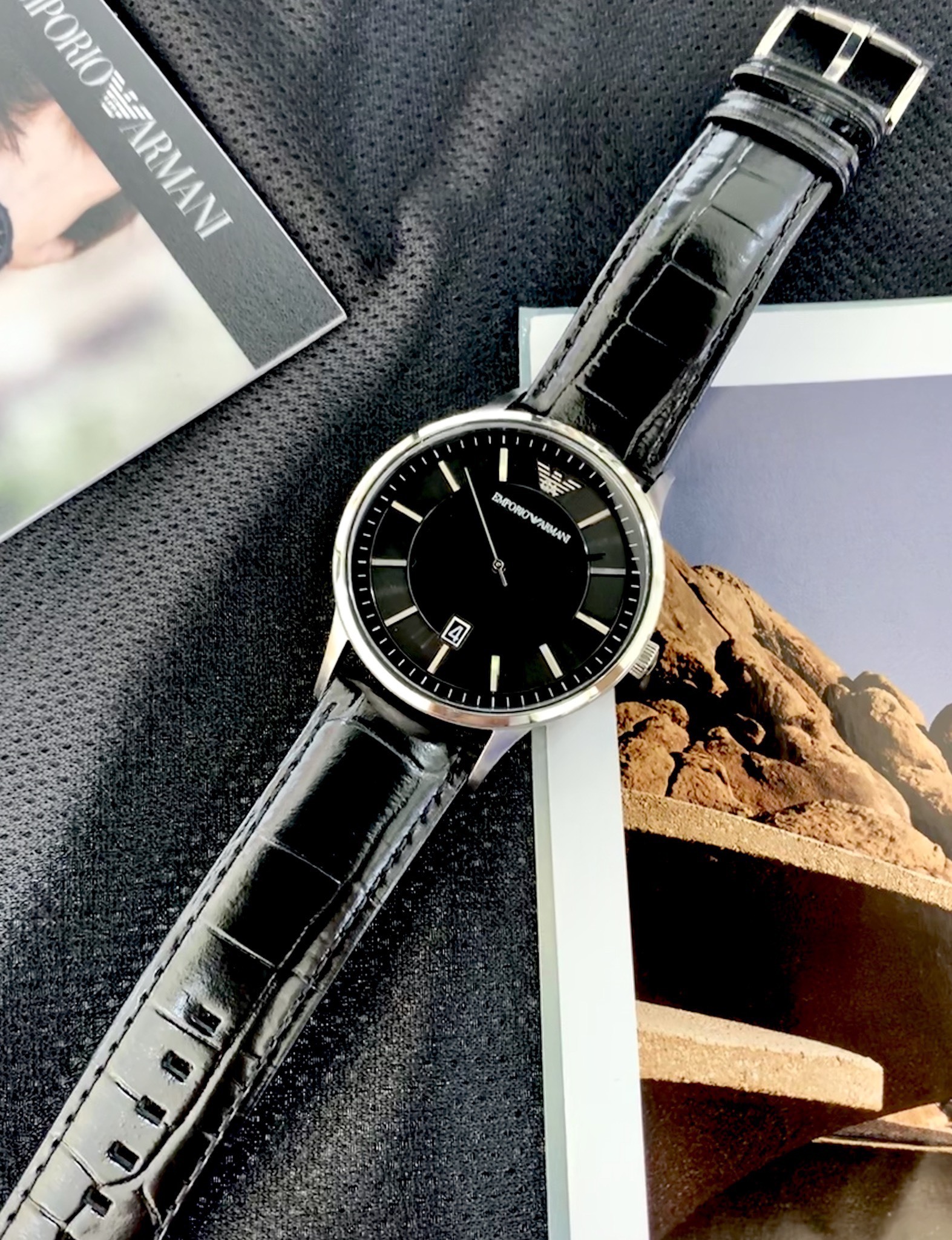 【EMPORIO ARMANI】亞曼尼紳士腕錶 AR11186 43mm 現代鐘錶