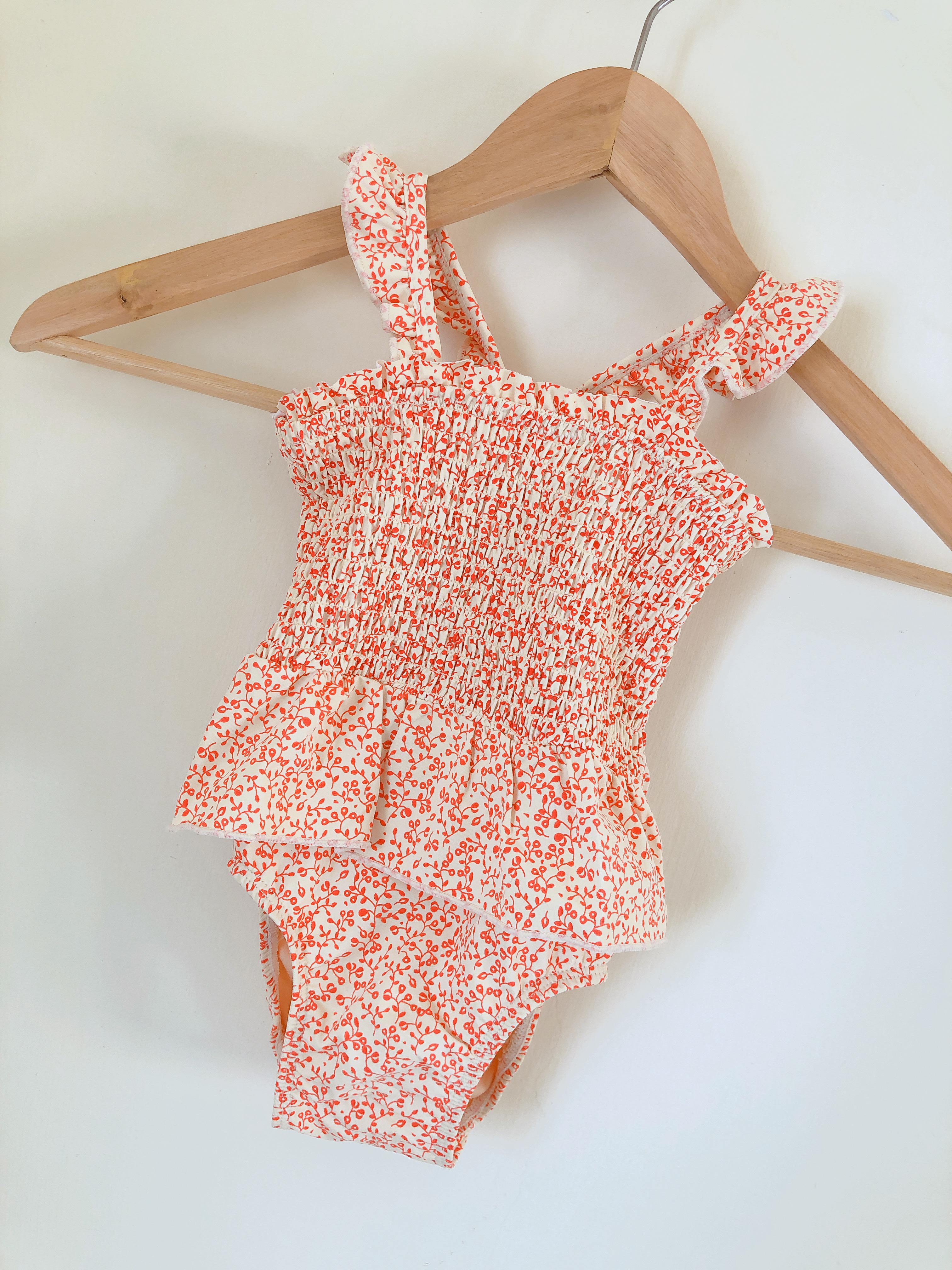 Konges Sløjd-抗UV寶寶連身泳衣-BLOSSOM MIST,GRENADINE