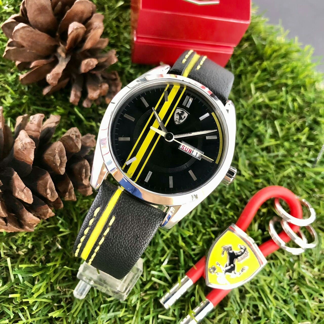 【Scuderia Ferrari - 法拉利】皮帶時尚賽車腕錶 FA0830234 50mm 現代鐘錶