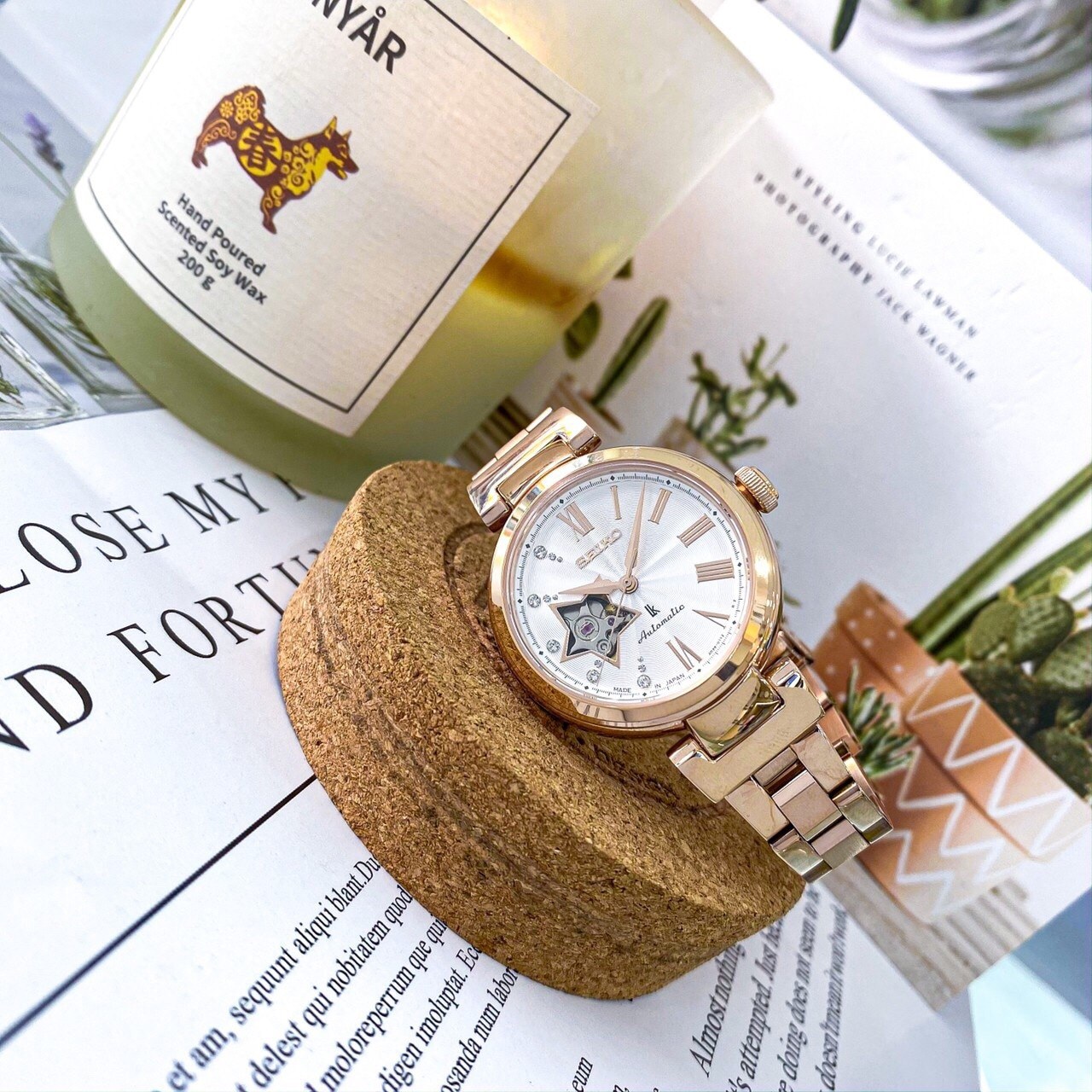 【SEIKO 精工】LUKIA系列 玫瑰金星光軌跡機械錶 4R38-01L0G 34mm 現代鐘錶