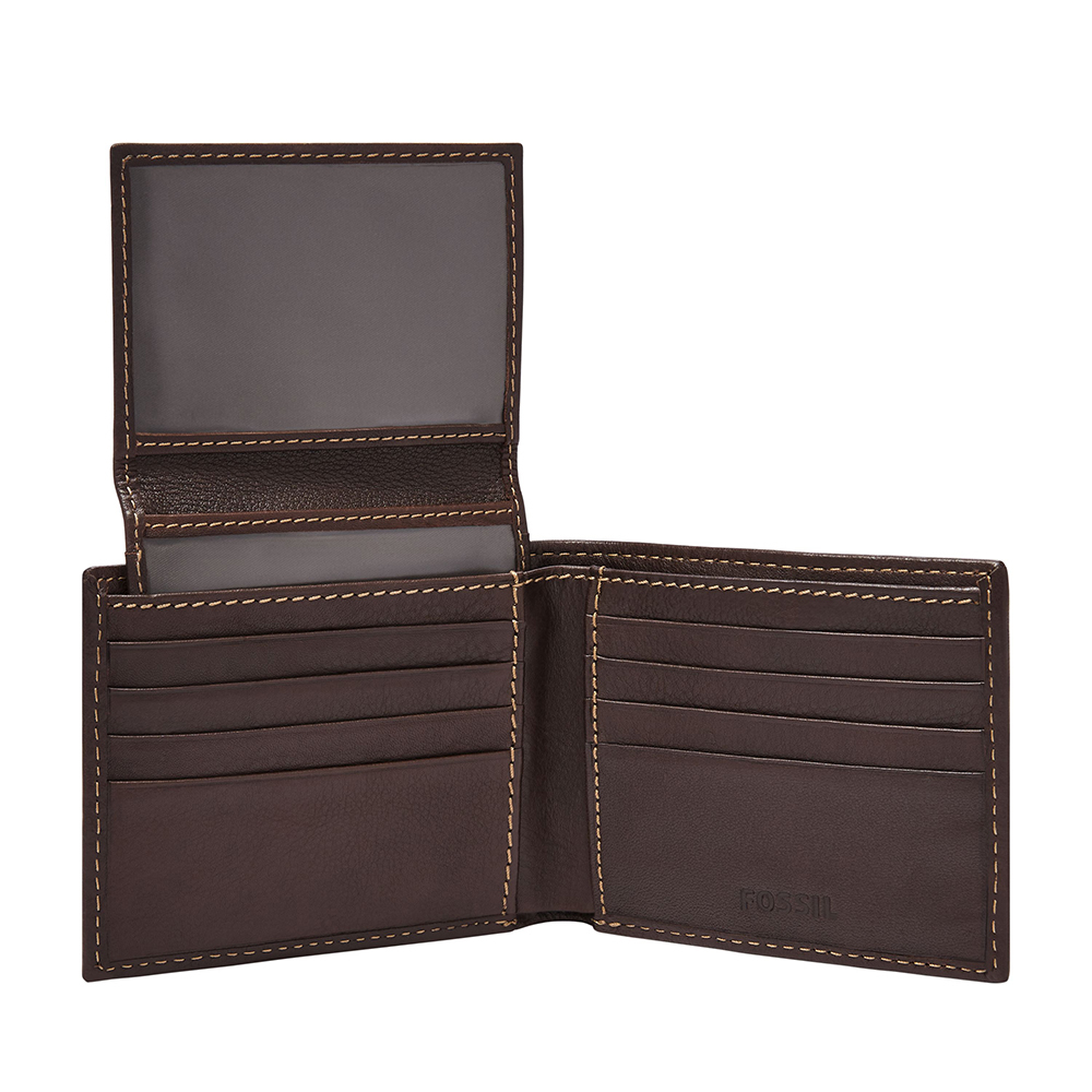 Lufkin 真皮可拆卡夾證件格皮夾-深棕色 SML1394201