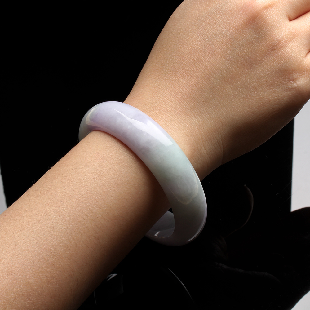 【雅紅珠寶】天然春帶彩冰糯種翡翠玉鐲-寬版-#19.5-天生麗質-B0039