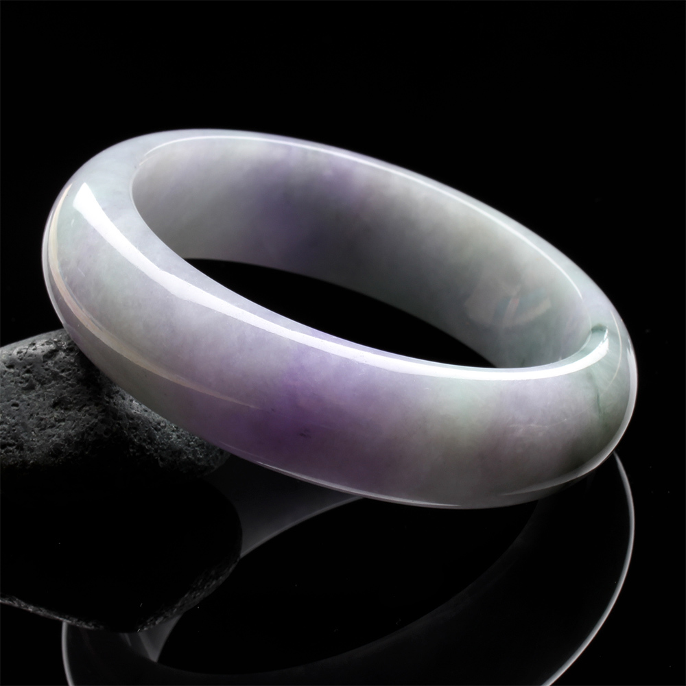 【雅紅珠寶】天然春帶彩冰糯種翡翠玉鐲-寬版-#19.5-粉腮紅潤-B0037