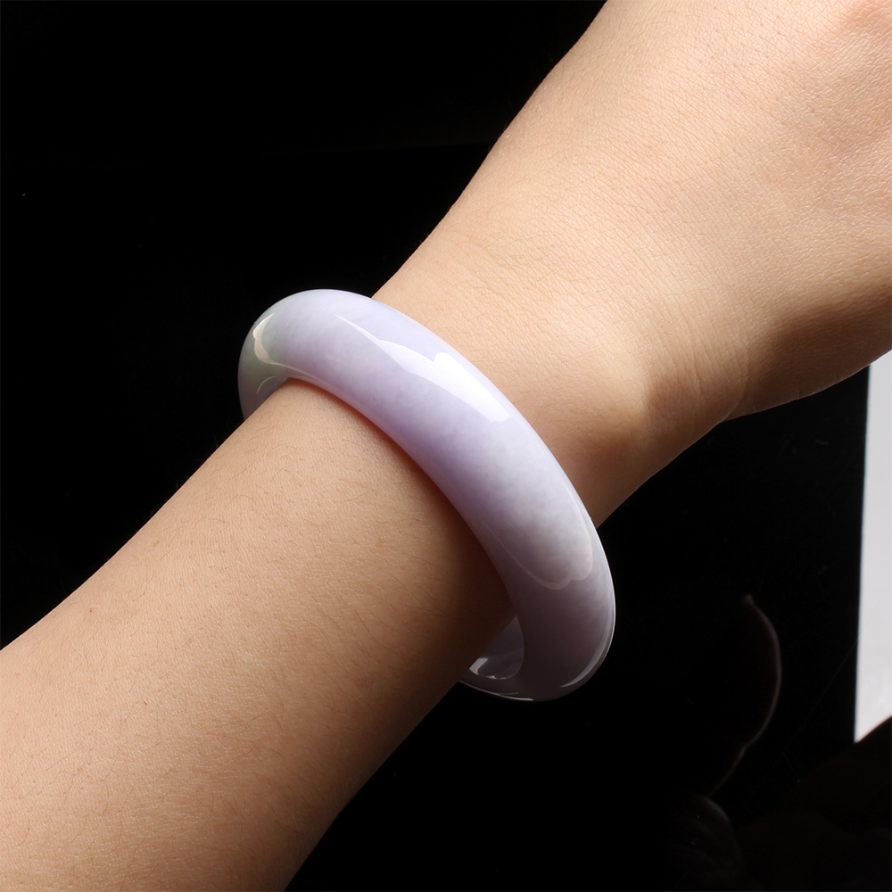 【雅紅珠寶】天然春帶彩冰糯種翡翠玉鐲-寬版-#19-妙齡馳譽-B0036