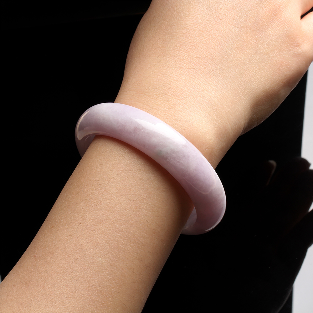 【雅紅珠寶】天然春帶彩冰糯種翡翠玉鐲-#18.5-溫柔之至-B0055