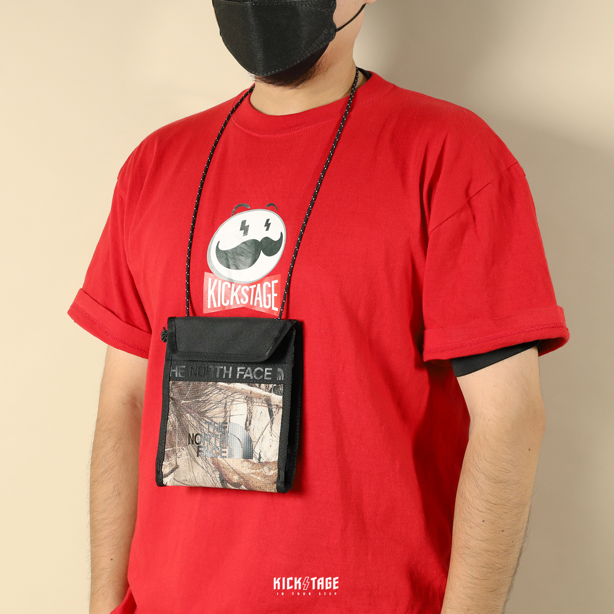 THE NORTH FACE BOZER NECK POUCH 掛頸袋 黑色 迷彩 斜背 線繩 小包 小方包 細繩 側背包【NF0A52RZJK3】