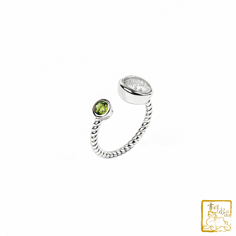 外來隕石-天鐵捷克圓形925銀戒指 隕石戒指 強大能量