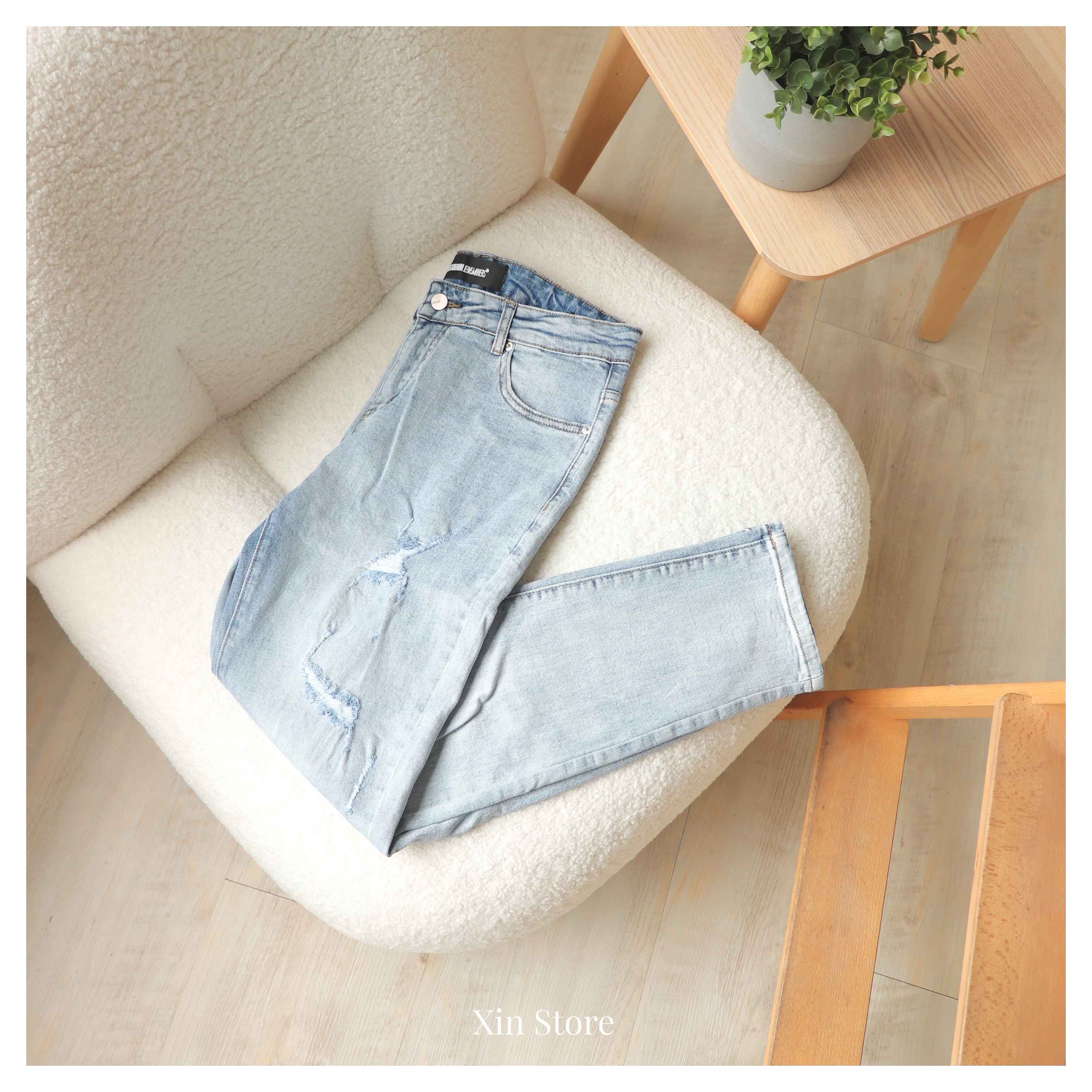 【現貨】Crossdenim 直筒 刷破 刷色 長褲 牛仔褲