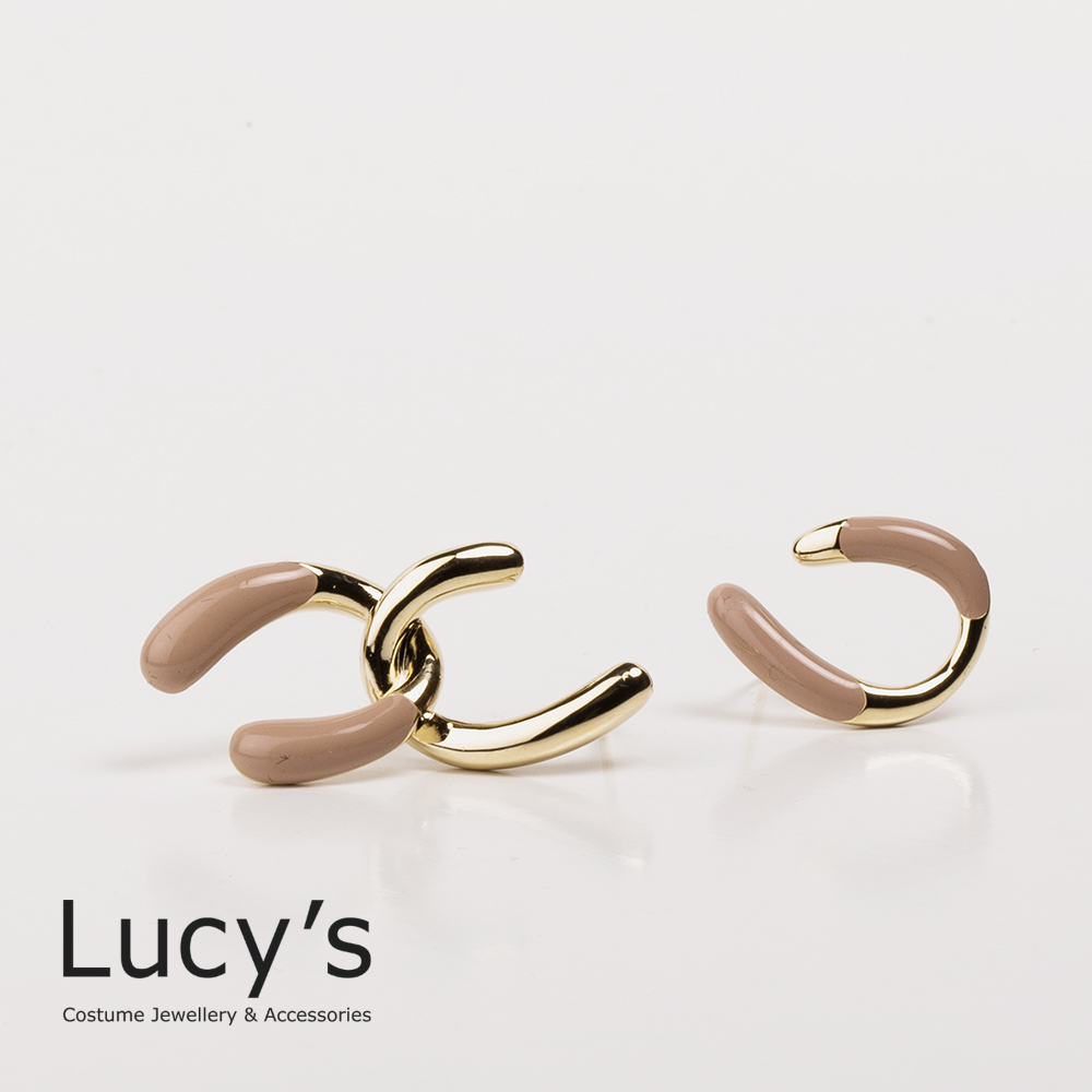 俏皮馬蹄圈 耳環 (二色) (96118/96119)