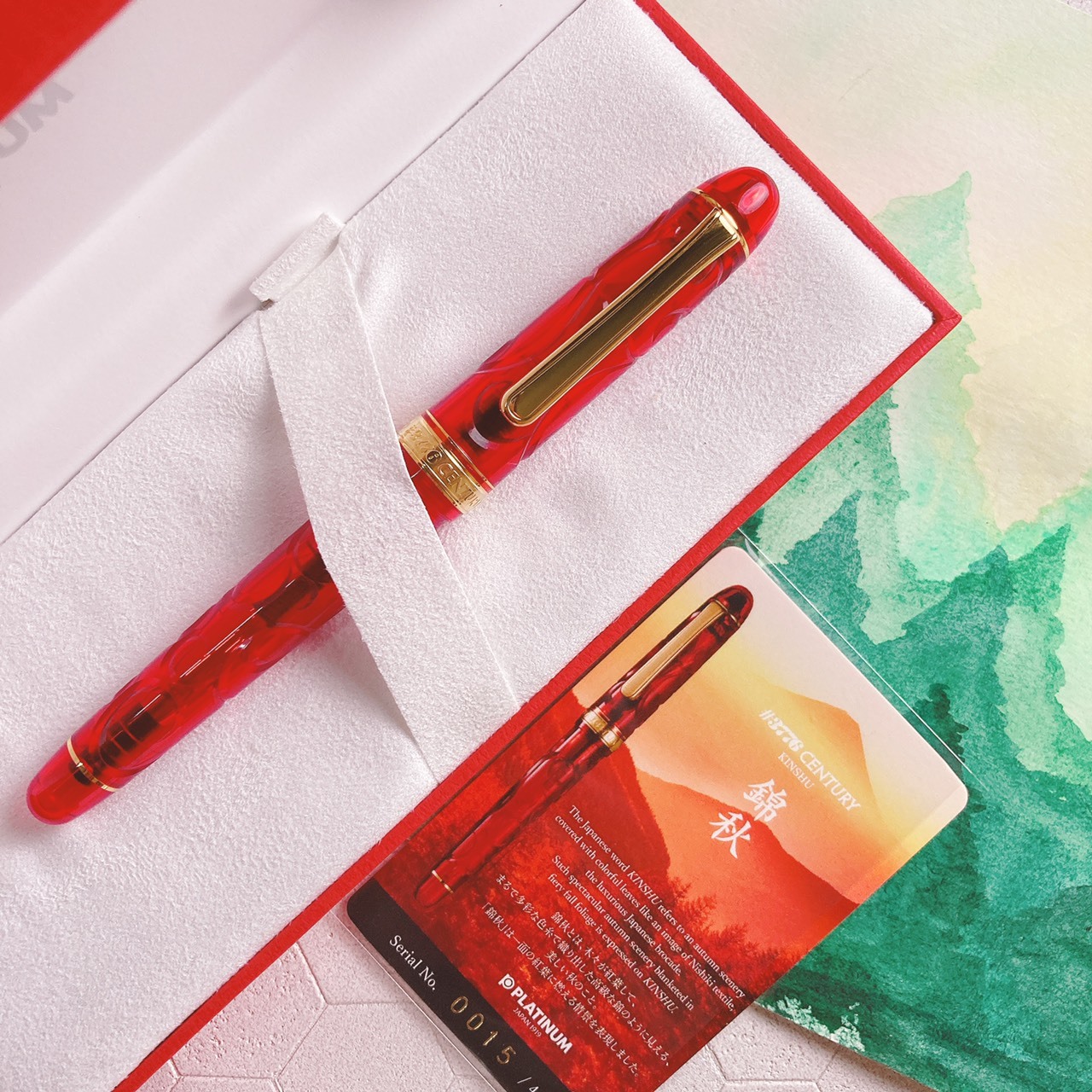 白金｜3776 2021限定3776支 富士旬景 最終回 錦秋 金夾金尖 14K金 鋼筆