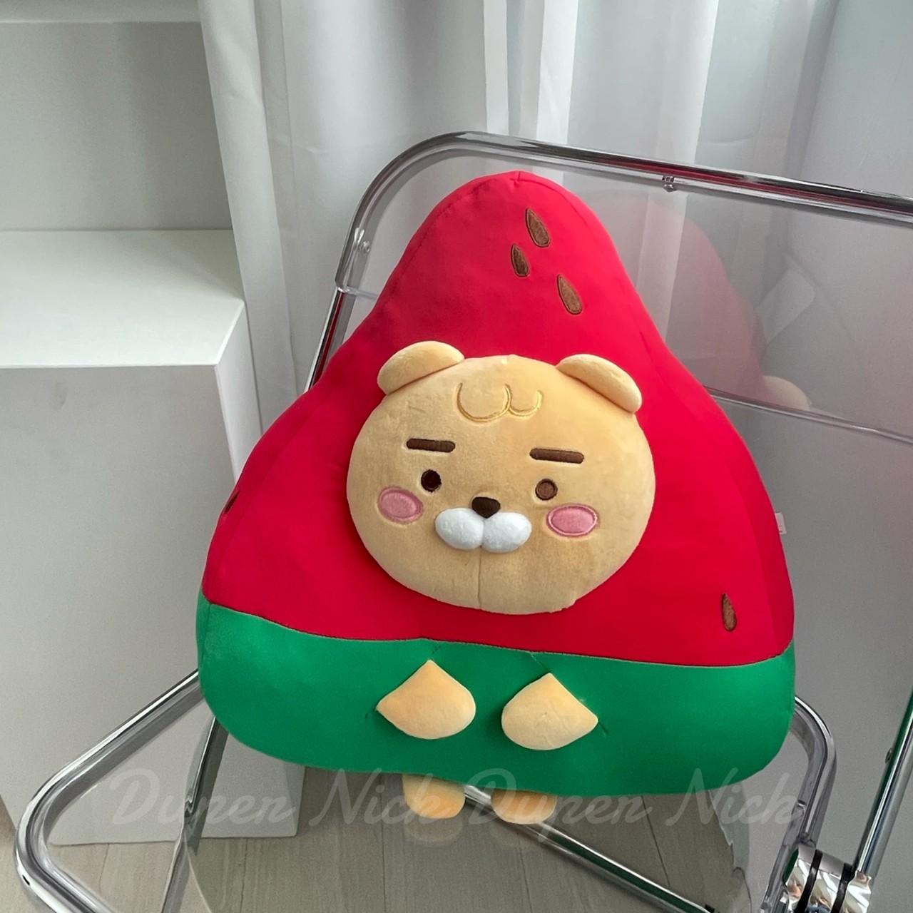 Kakao Friends 萊恩夏日西瓜 娃娃 玩偶 涼感材質