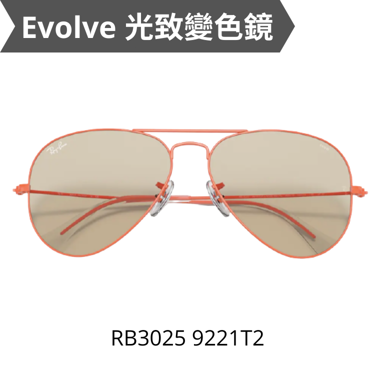 RayBan Aviator Solid Evolve RB3025 9221T2  光致變色太陽眼鏡