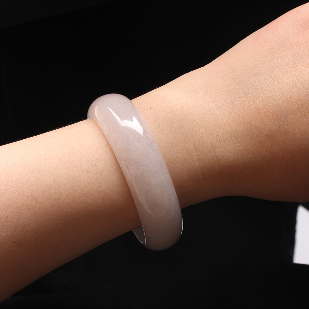 【雅紅珠寶】天然春帶彩冰糯種翡翠貴妃玉鐲-寬版-#18-調脂弄粉-B0121